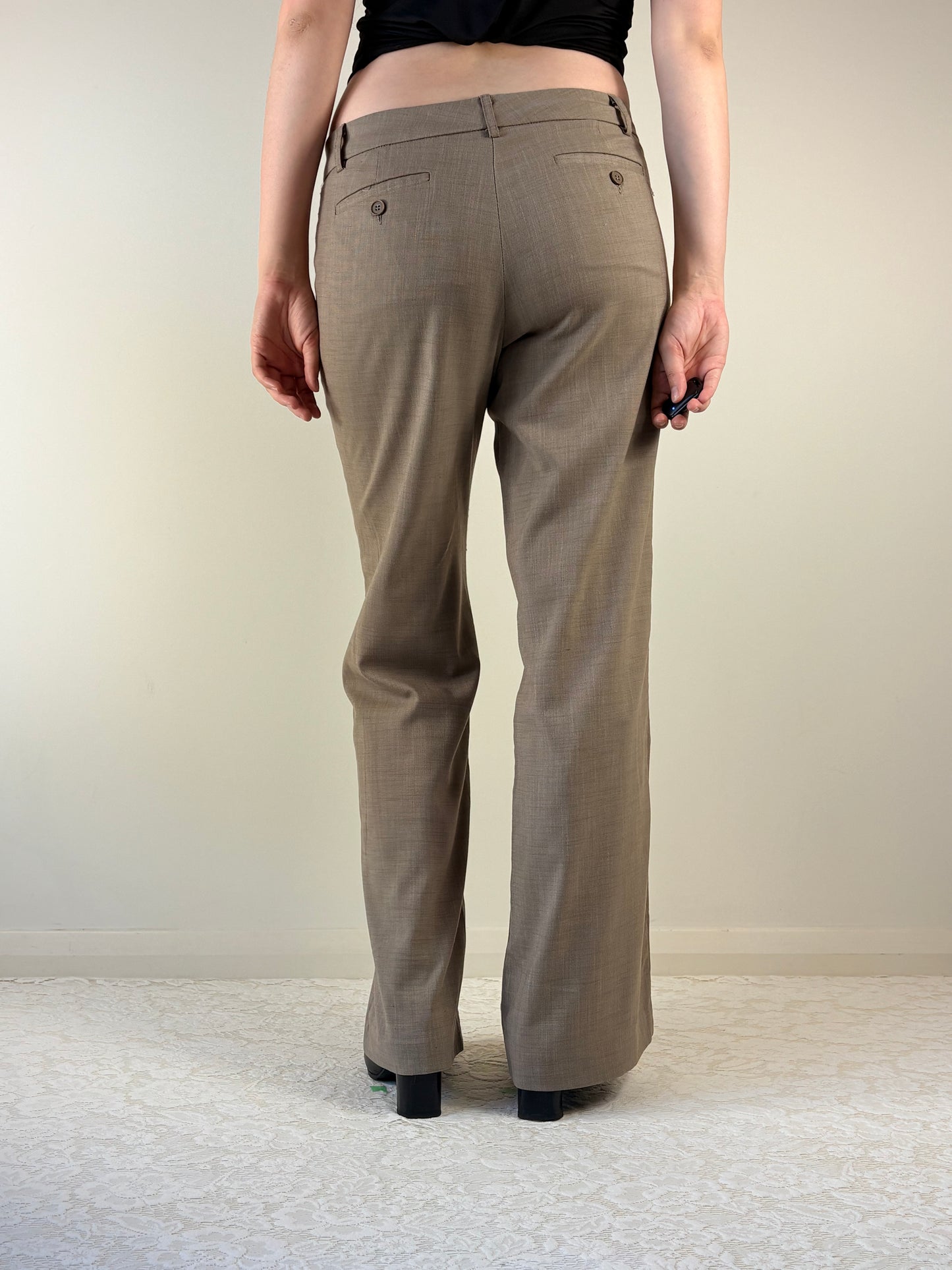 Grey Office Midrise Pants