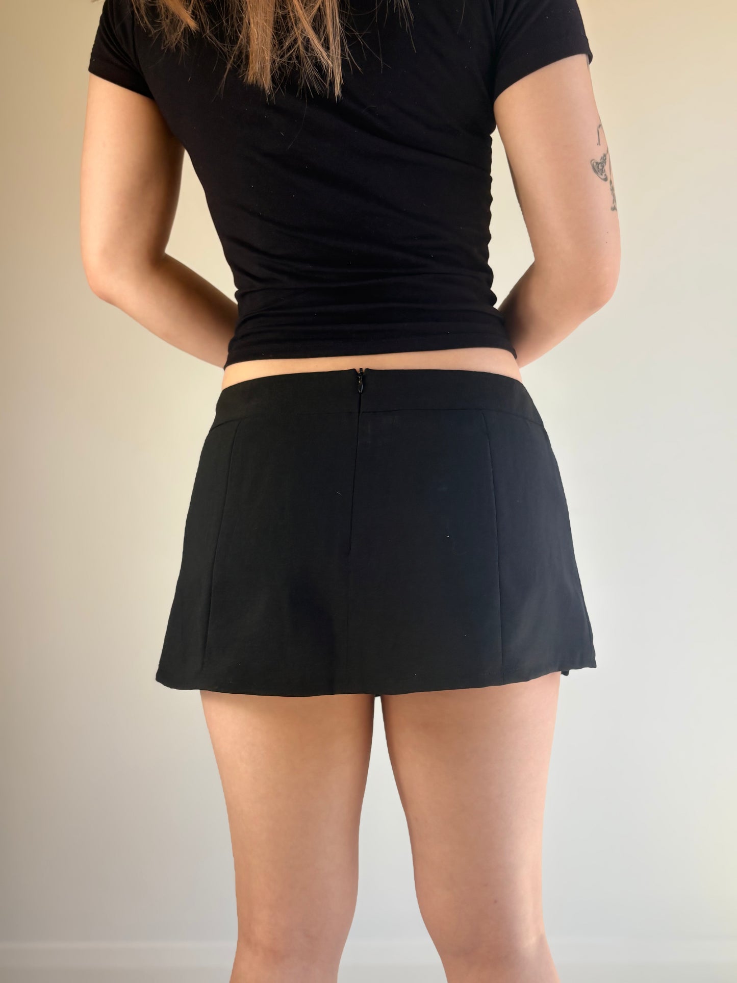 Black Pleated Micro Skirt