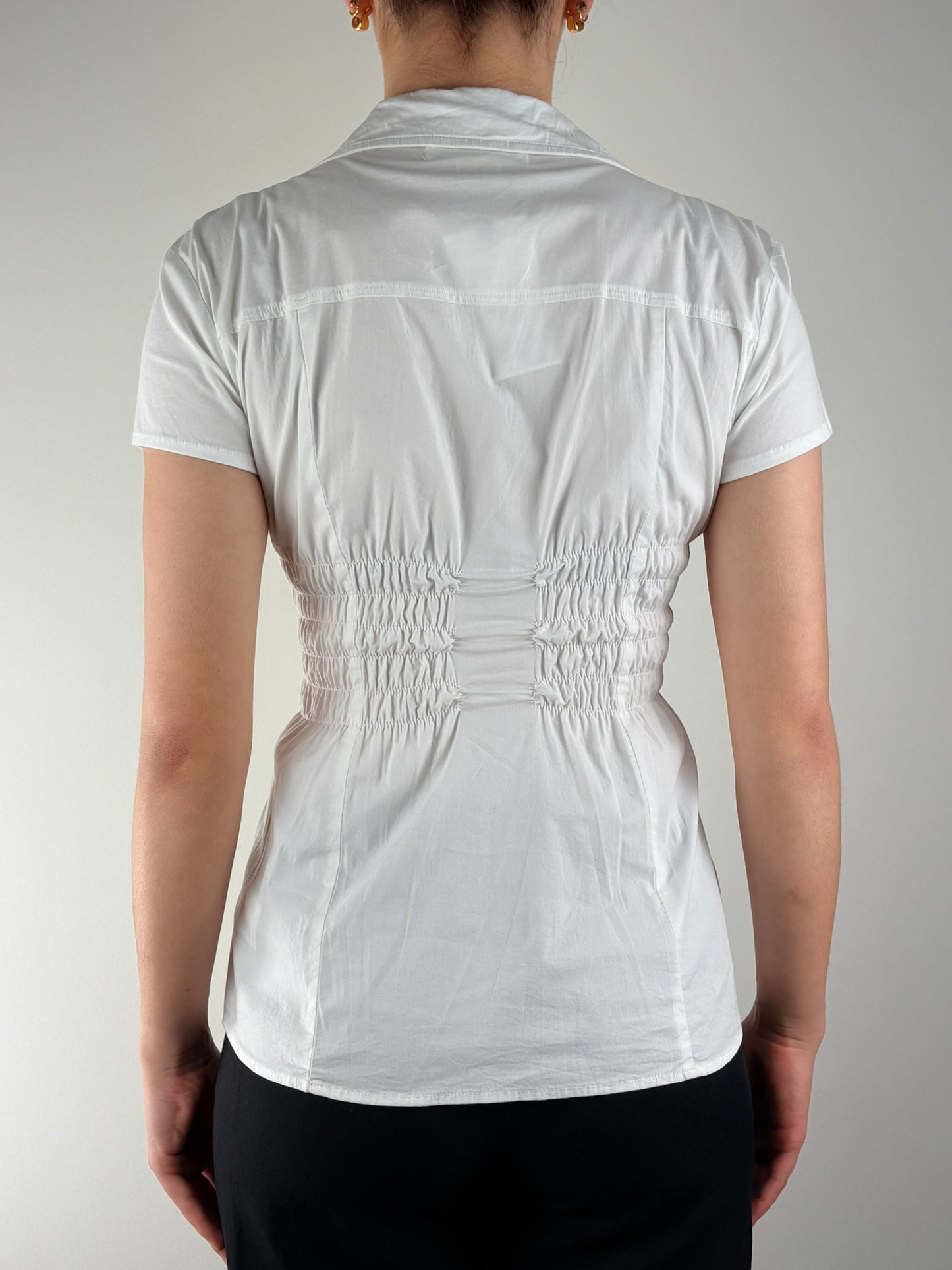 White Michael Kors Ruched Top