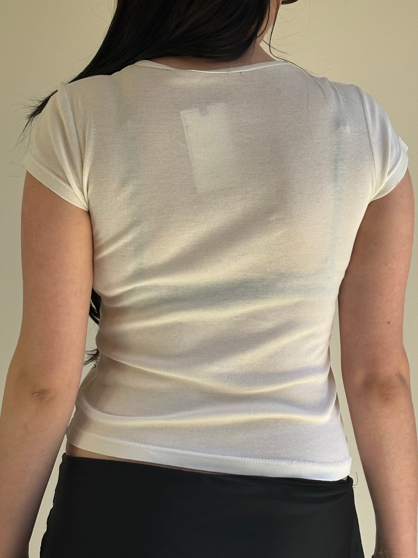 Cream Graphic Baby Tee