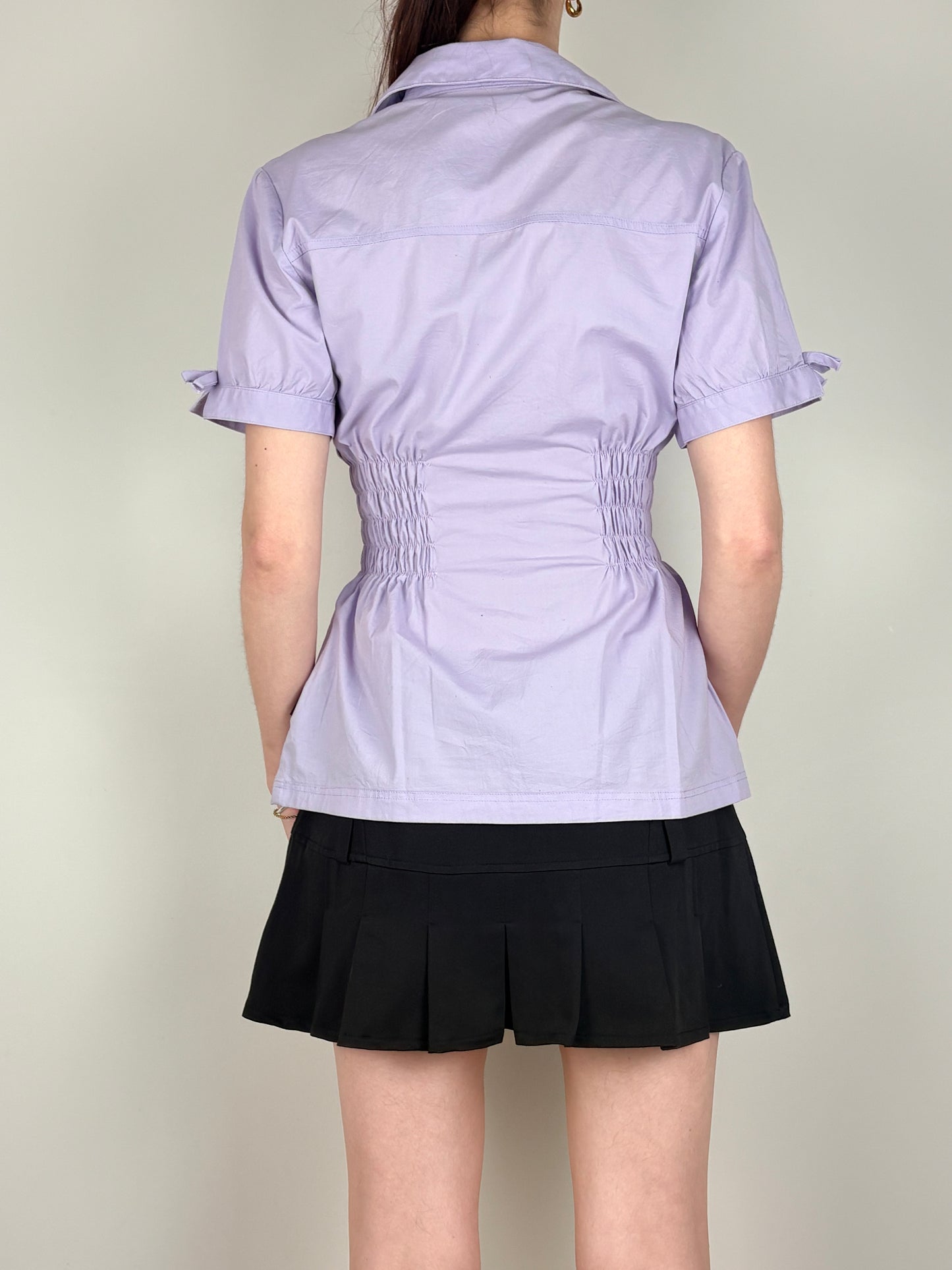 Purple Upcycled Ruched Top