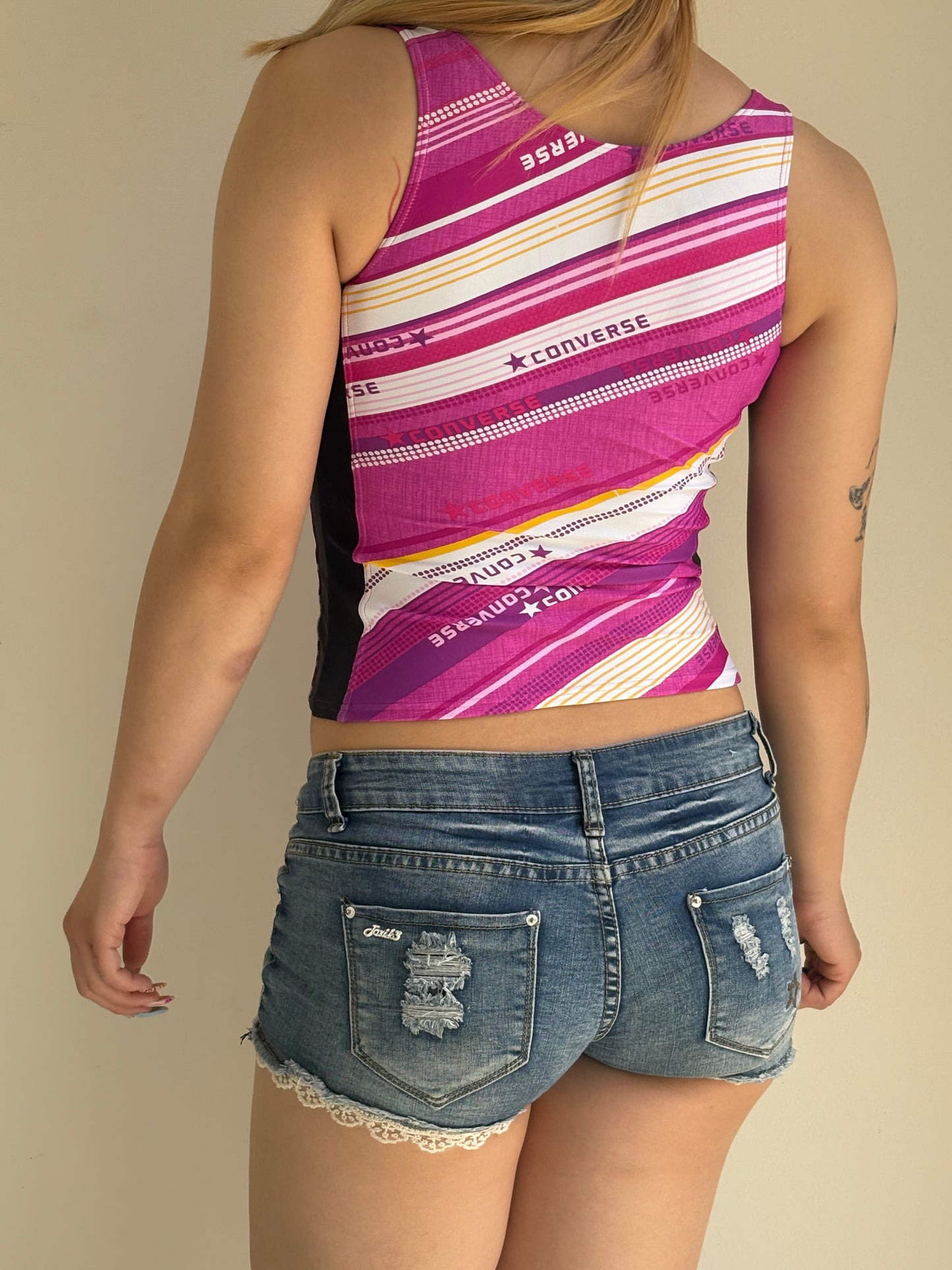 Converse Purple Striped Sports Tank