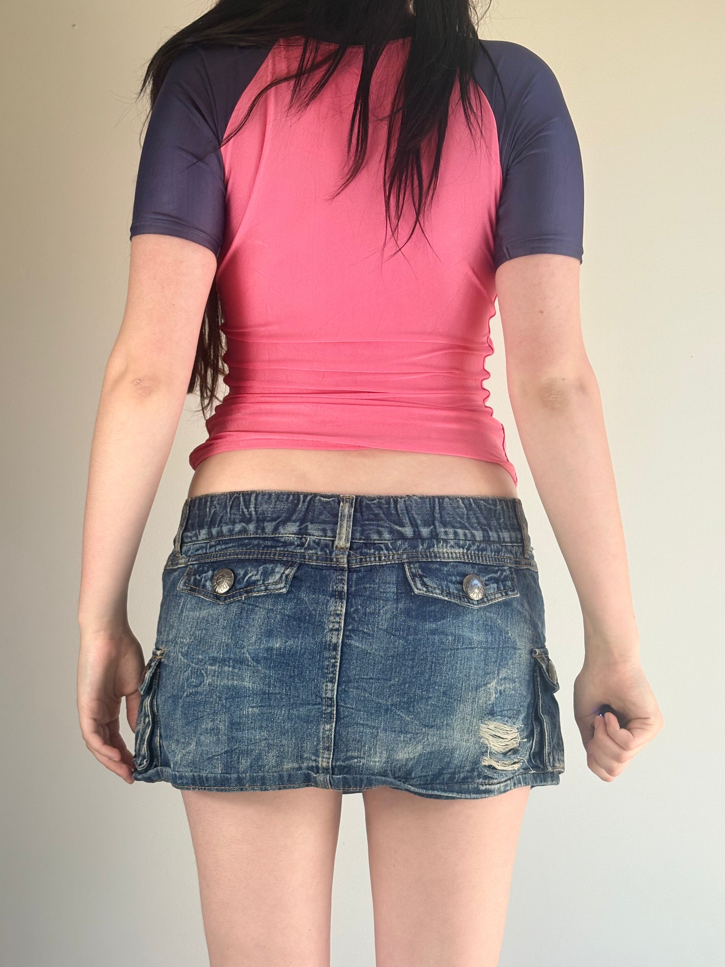 Converse Pink & Navy Zip Sport Top