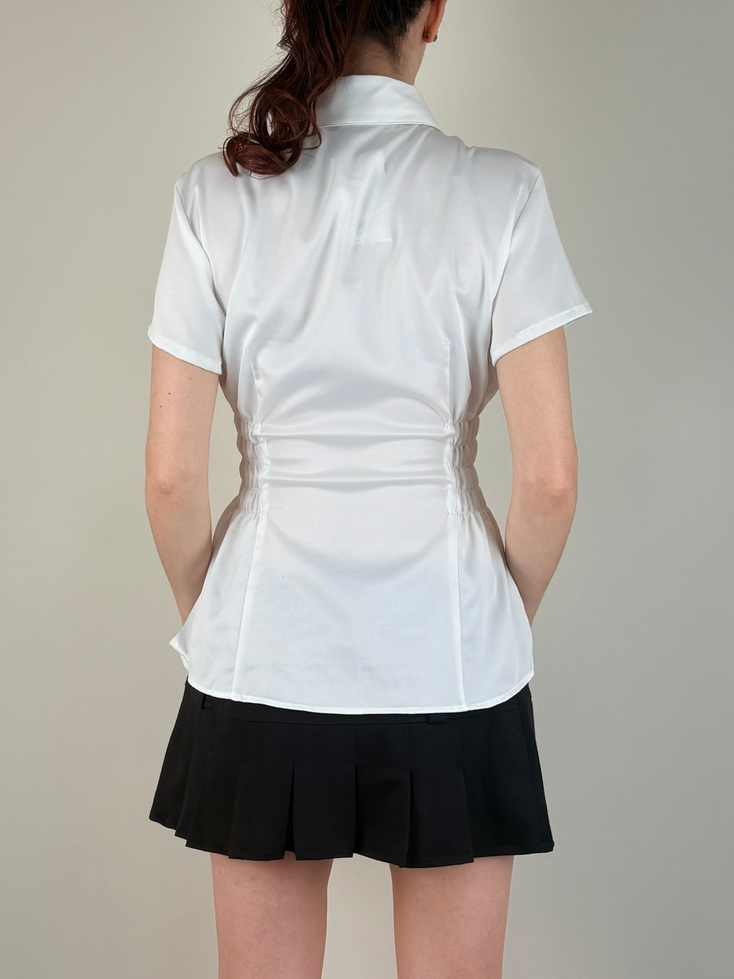 White Closshi Ruched Top