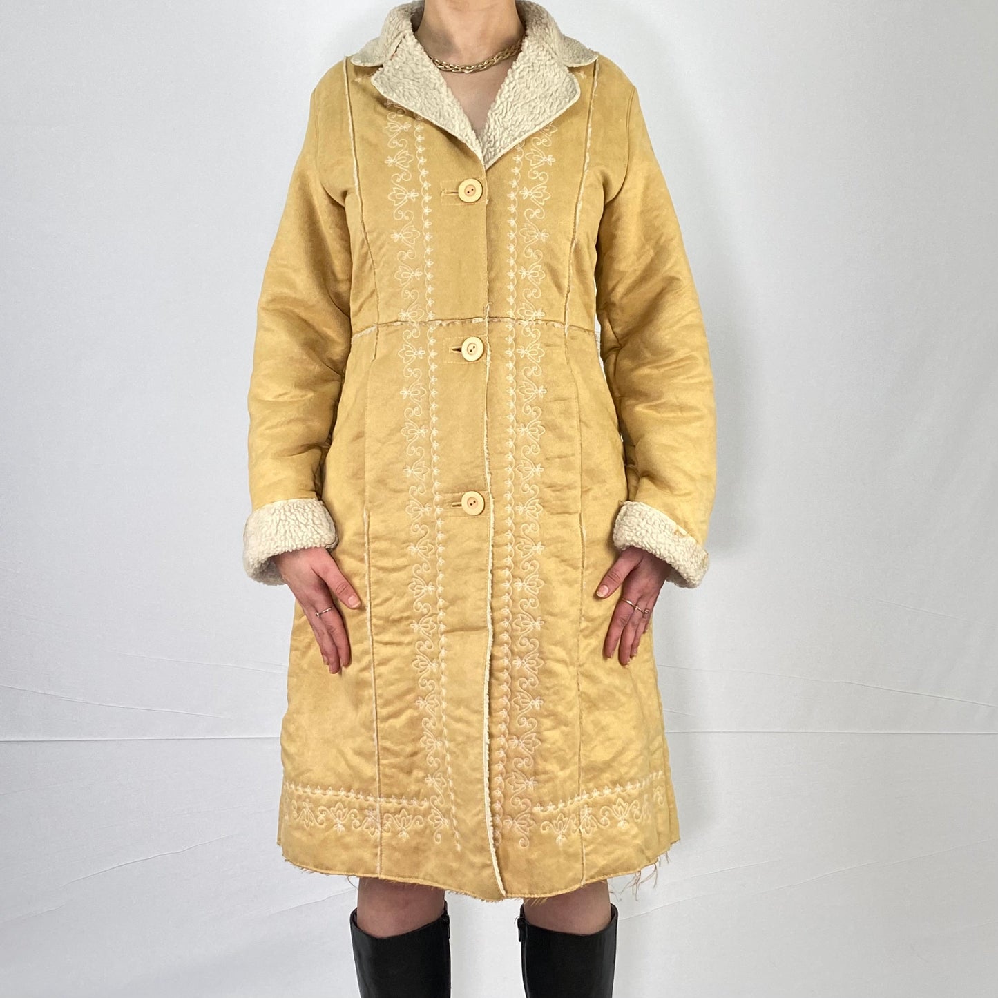 TAN SHEARLING COAT