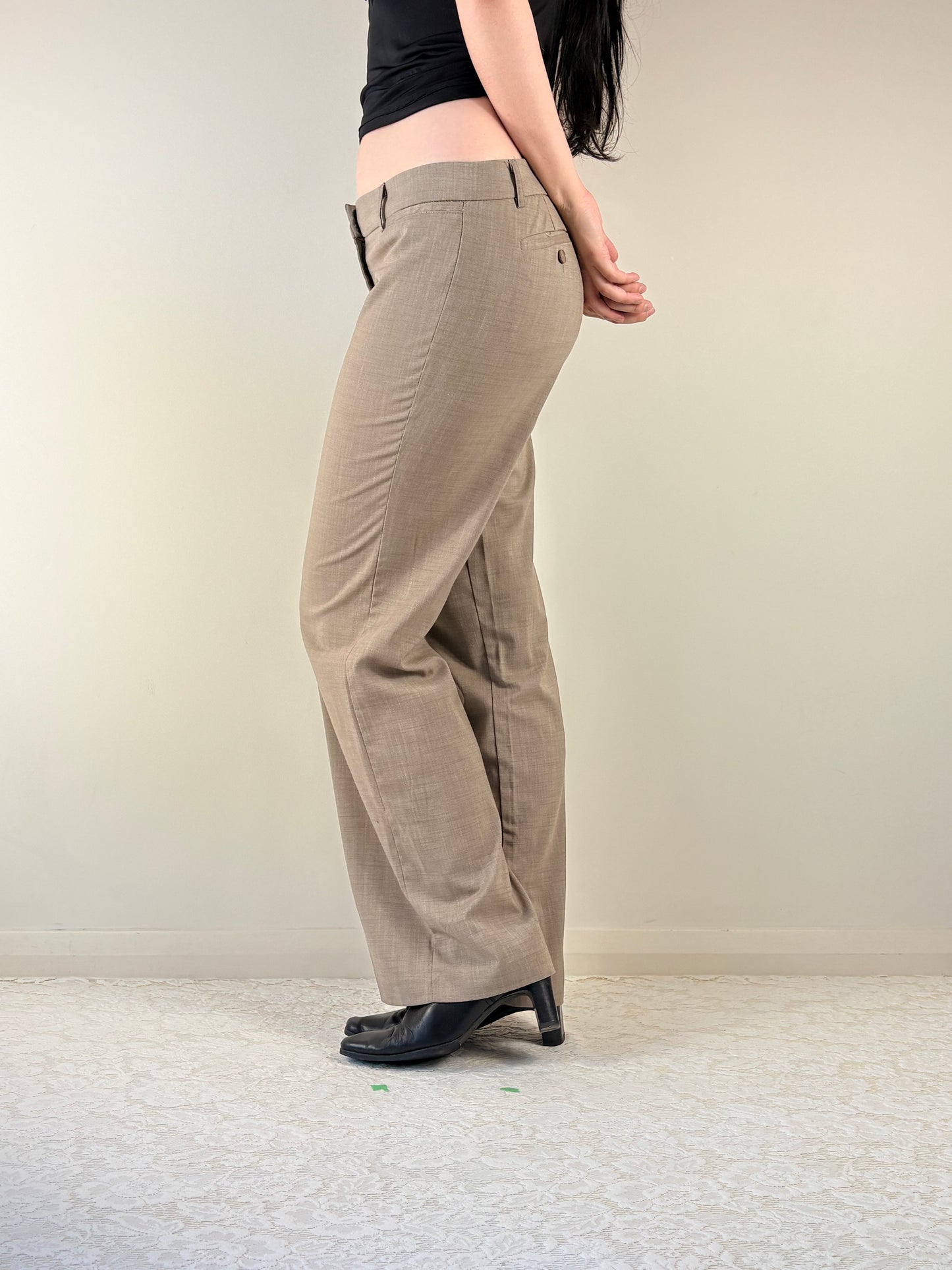 Grey Office Midrise Pants