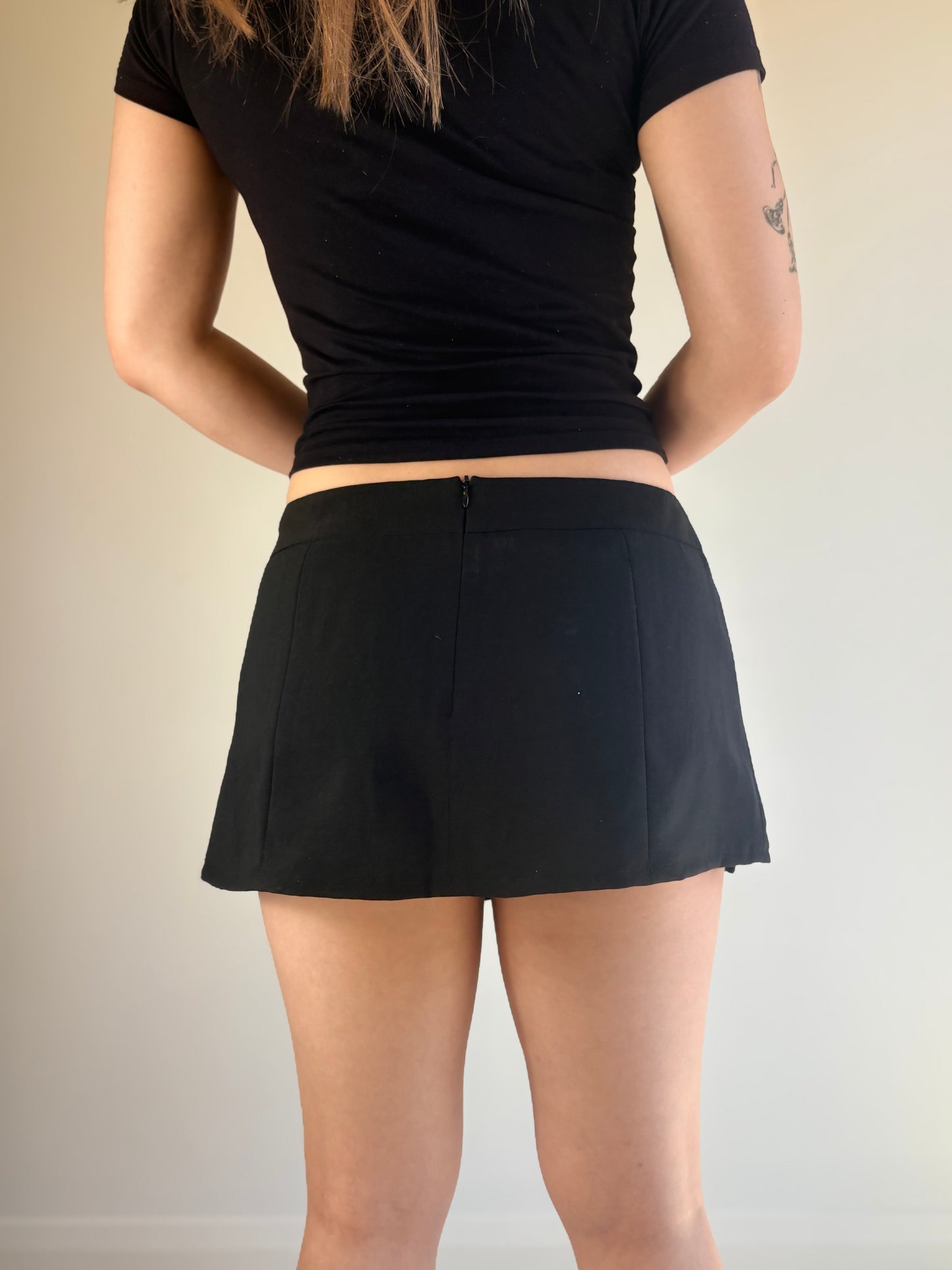Black Pleated Micro Skirt