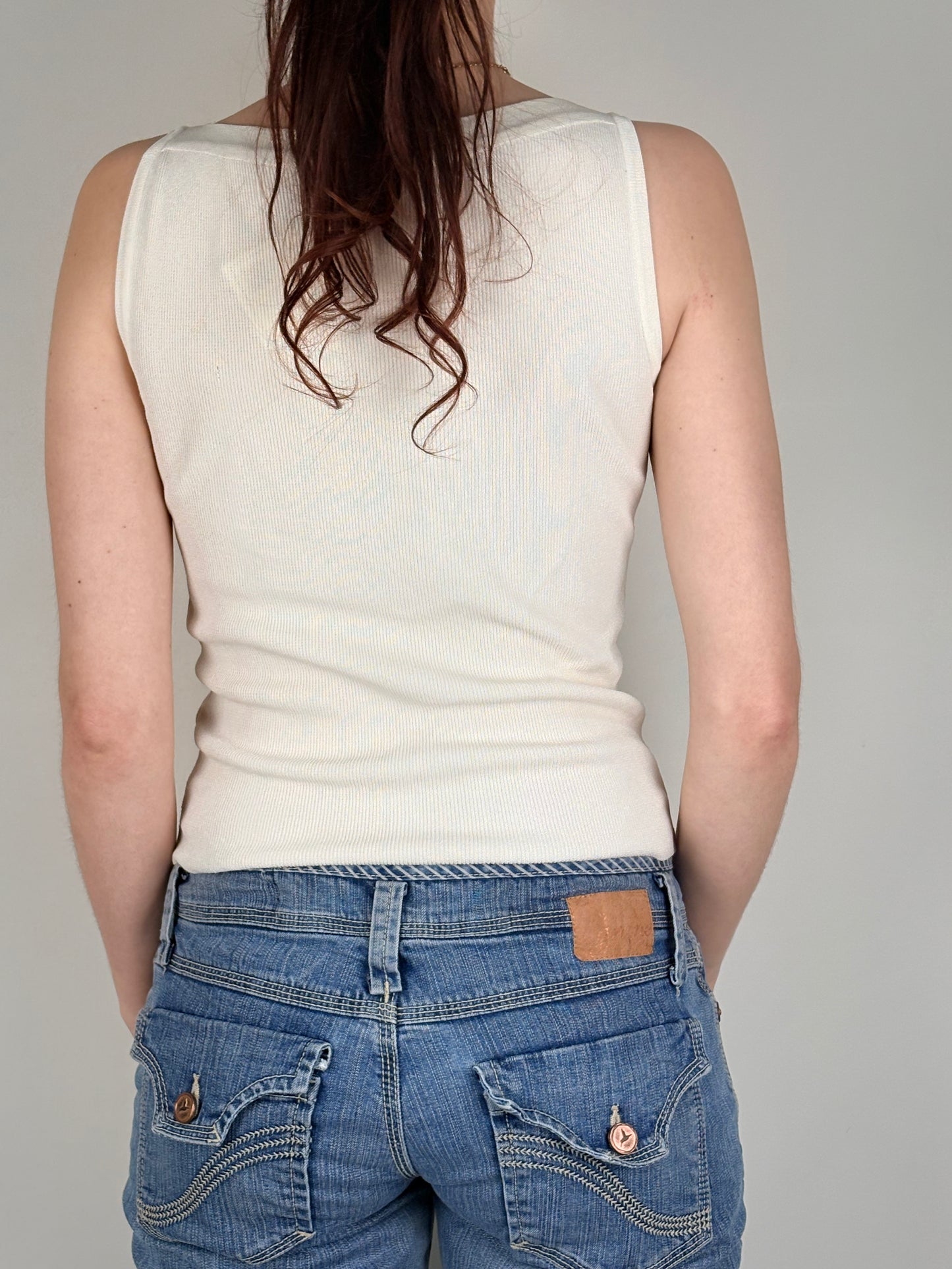 Sleeveless Cream Top