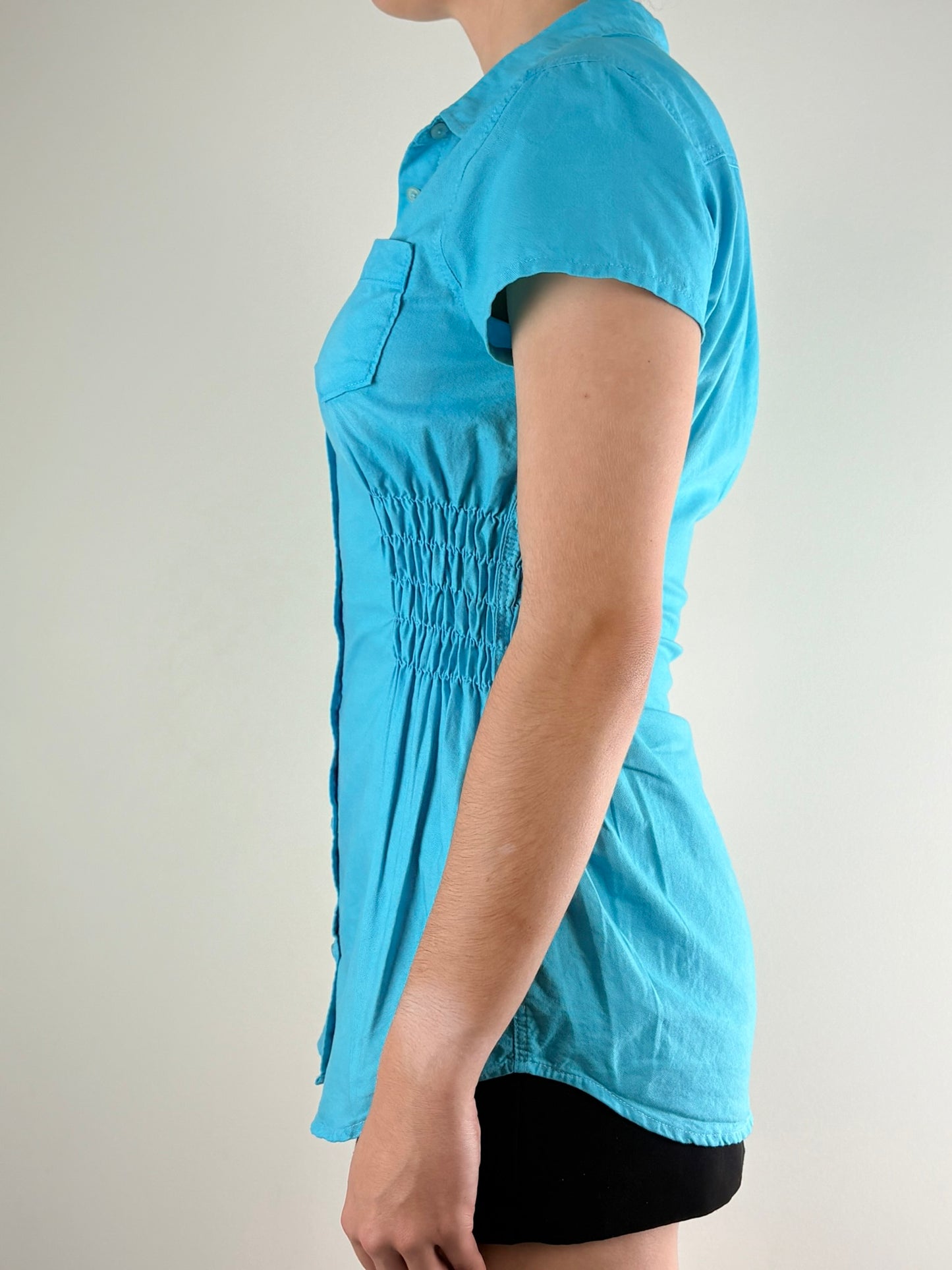 Bright Blue Ruched Top