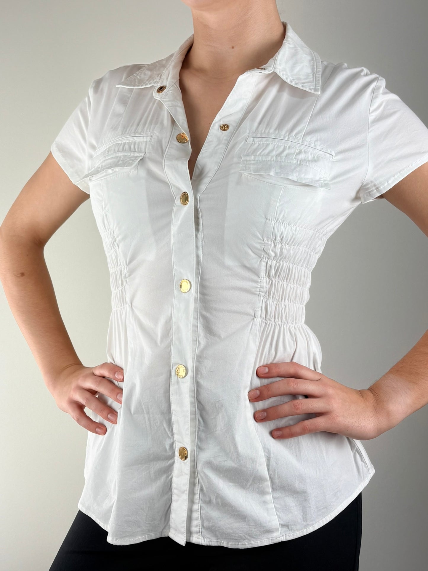White Michael Kors Ruched Top