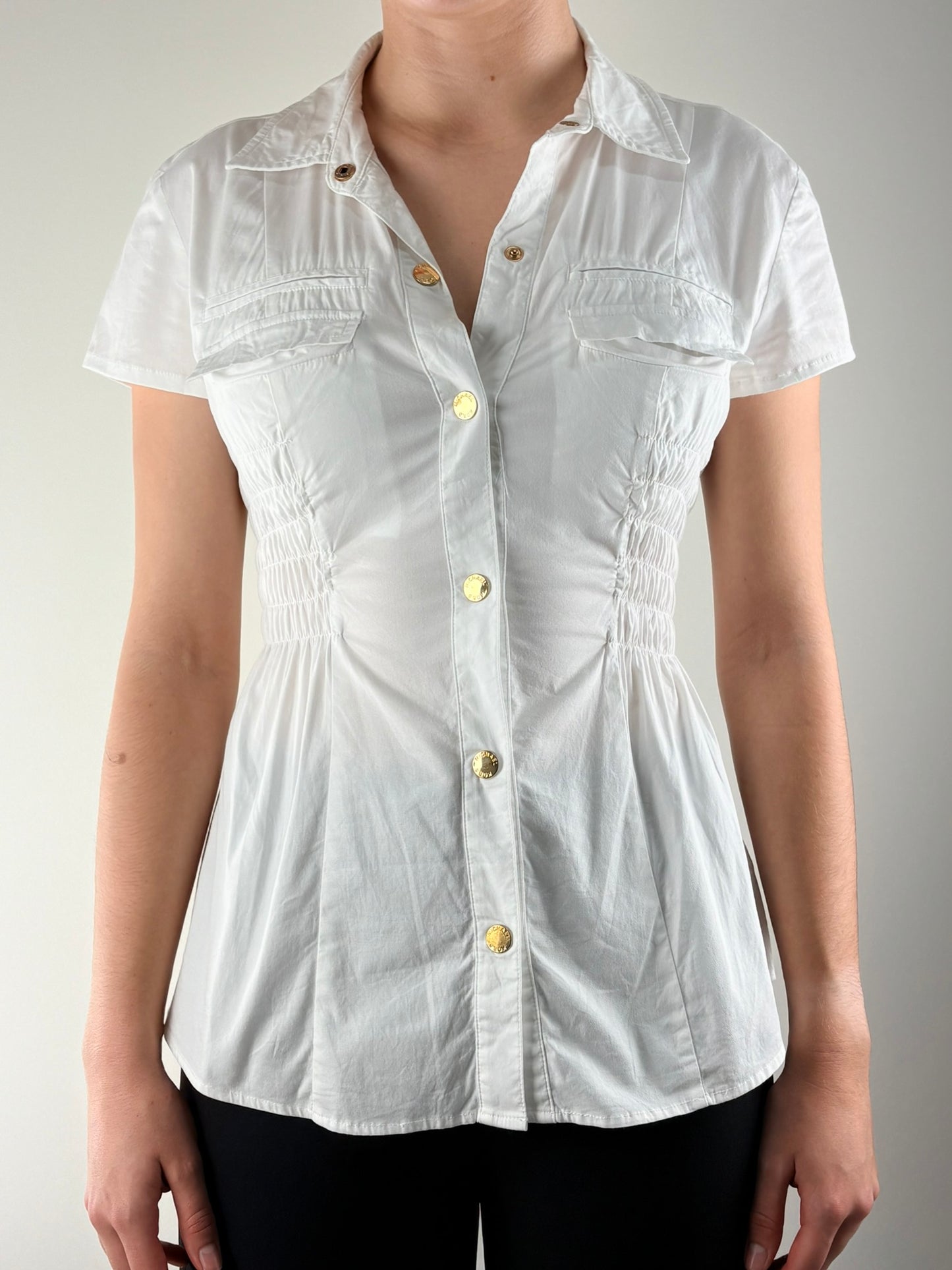 White Michael Kors Ruched Top