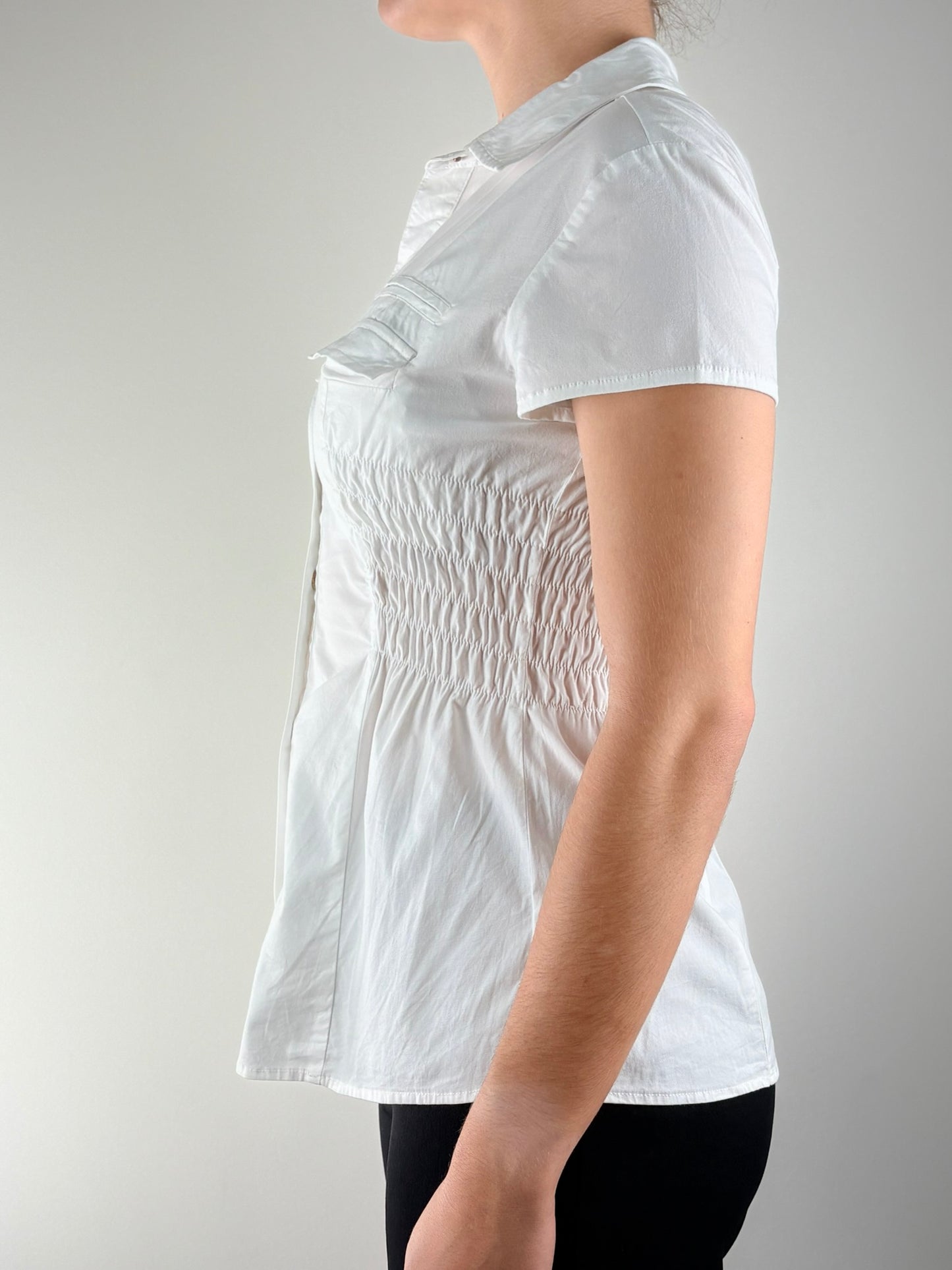 White Michael Kors Ruched Top