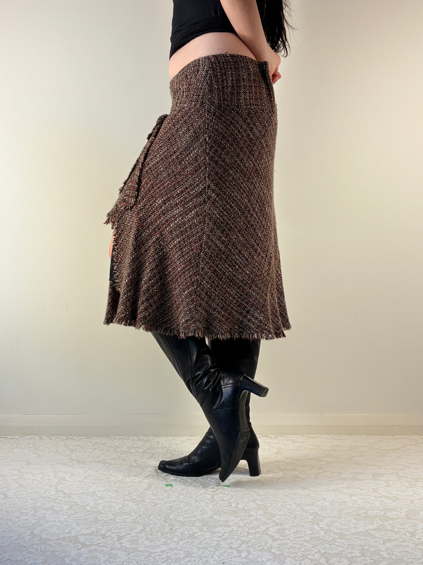 Tweed Knee Length Skirt