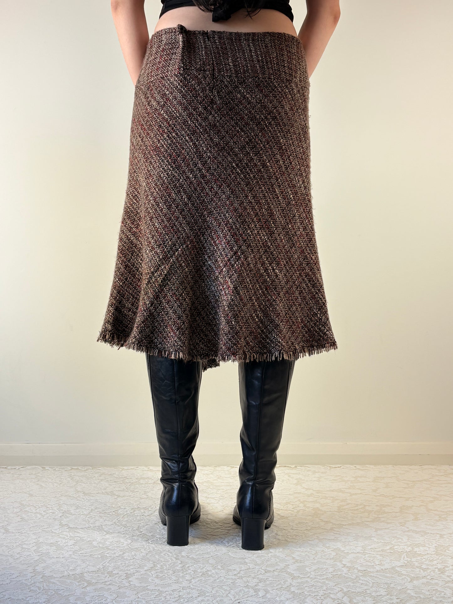 Tweed Knee Length Skirt