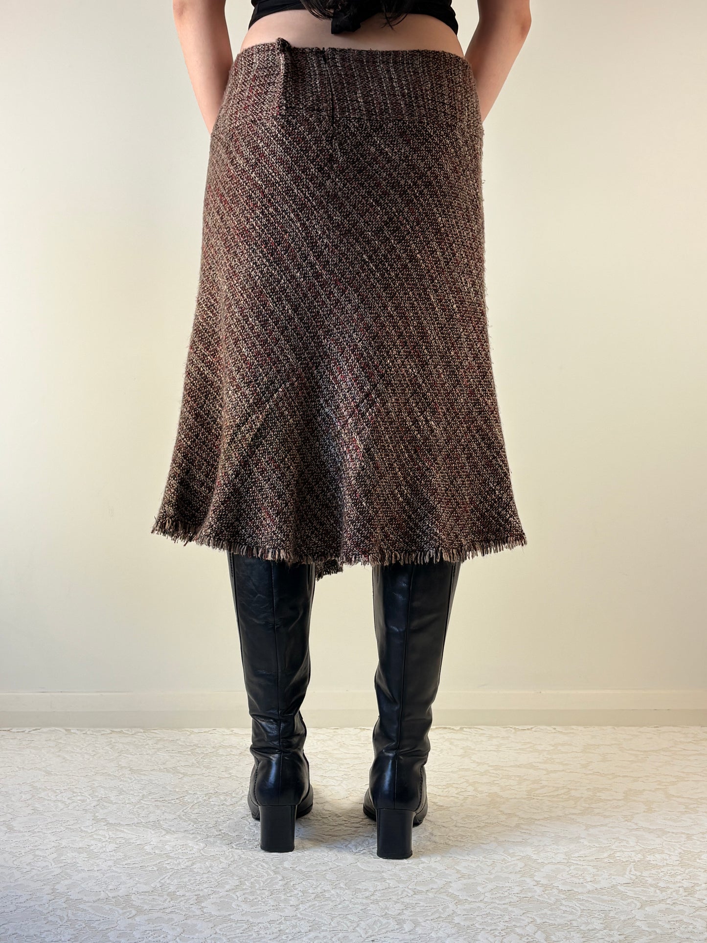 Tweed Knee Length Skirt