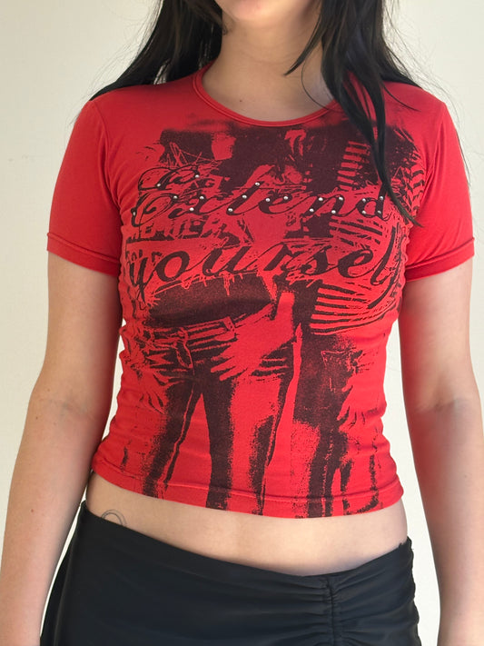 Cipollina Red Graphic Baby Tee
