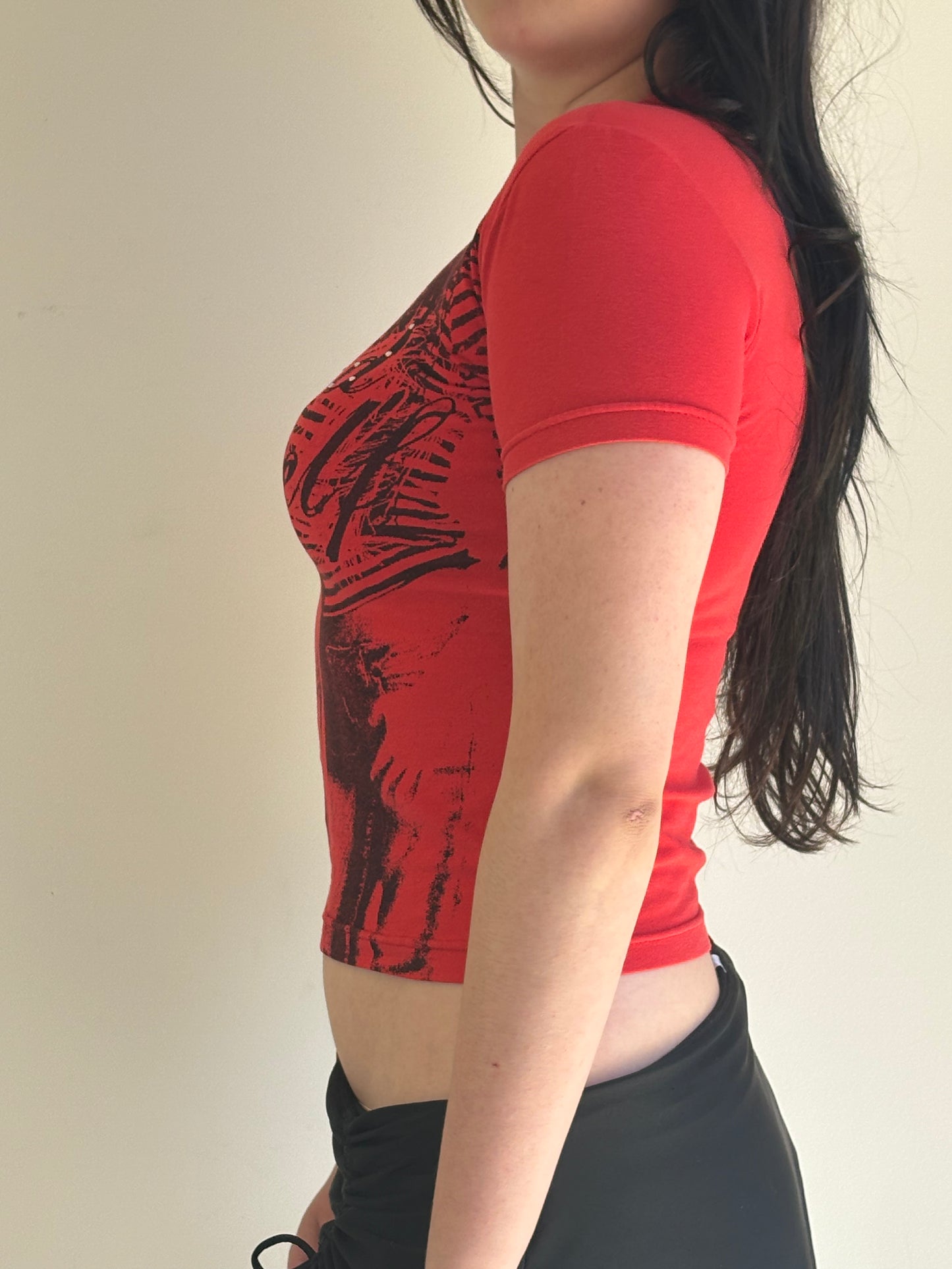 Cipollina Red Graphic Baby Tee