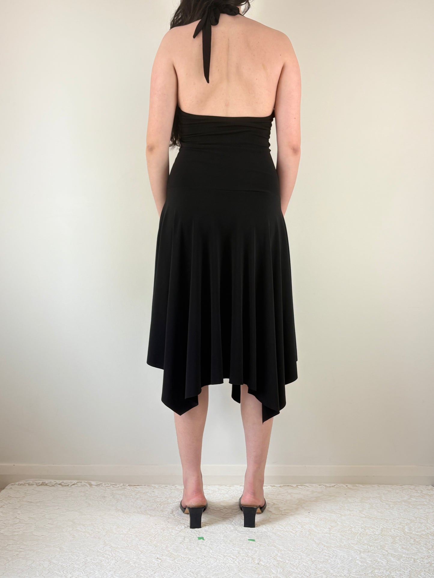 Black Sequin Midi Dress
