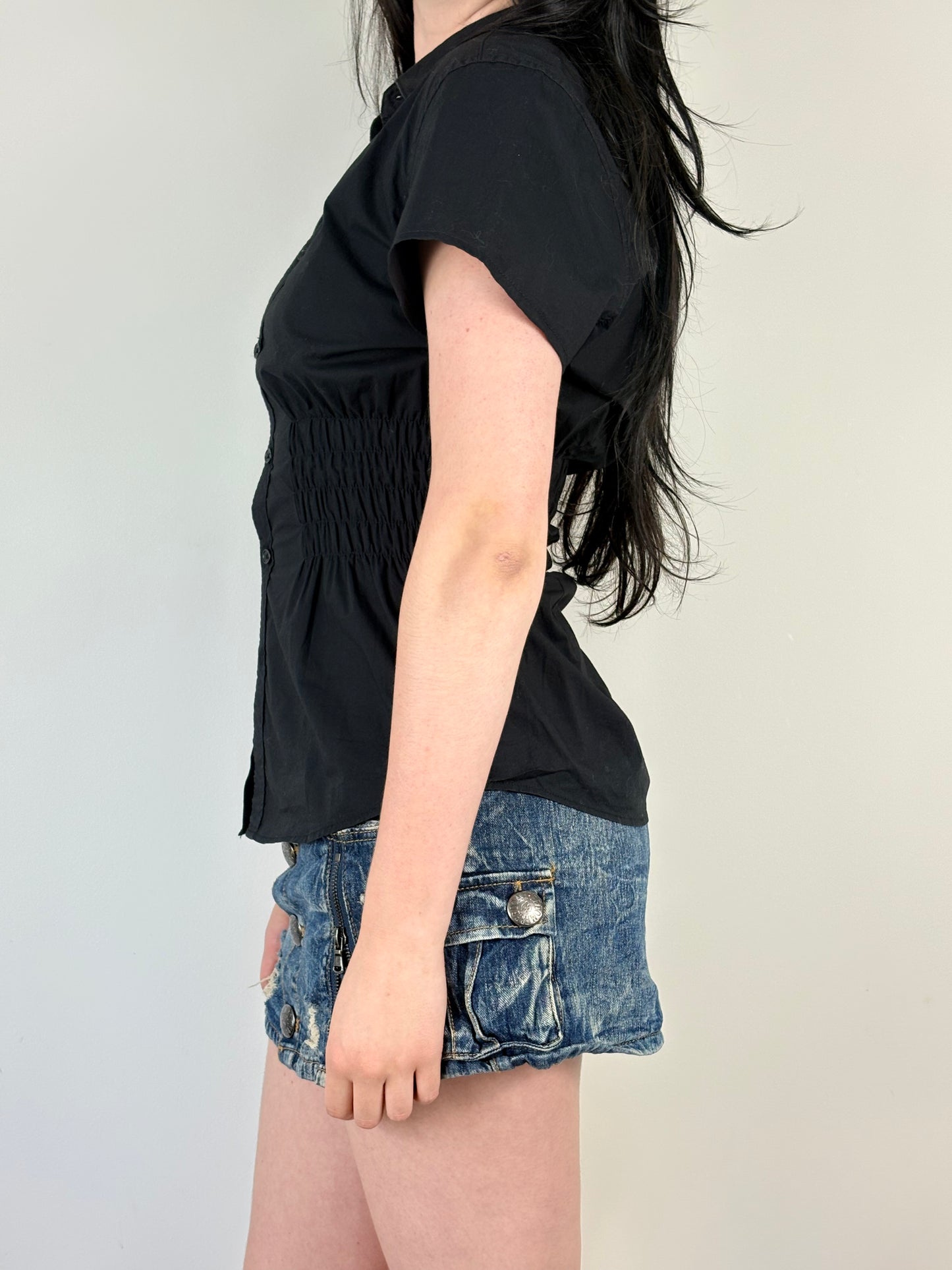 Gothic Black Cinched Top