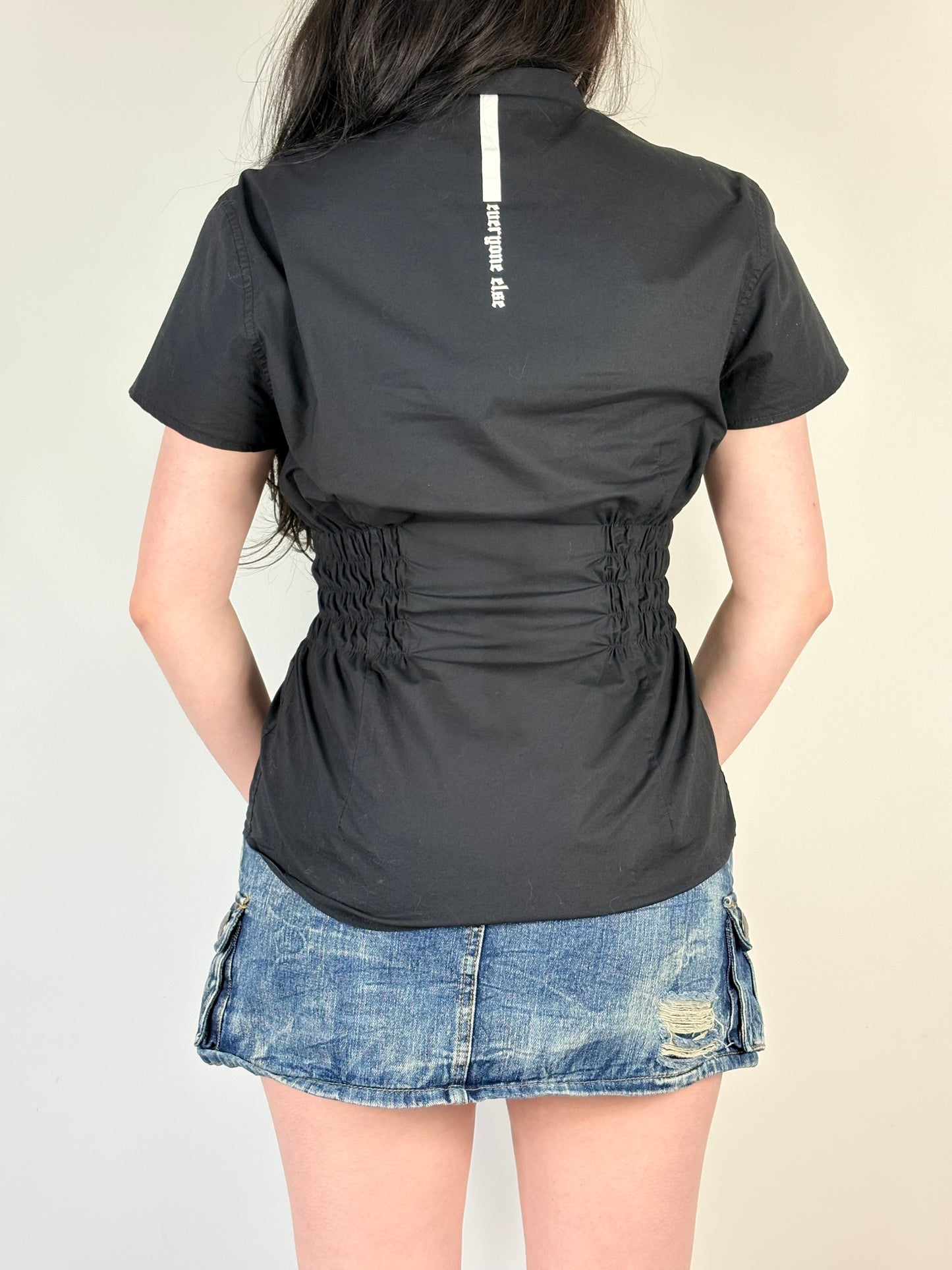 Gothic Black Cinched Top