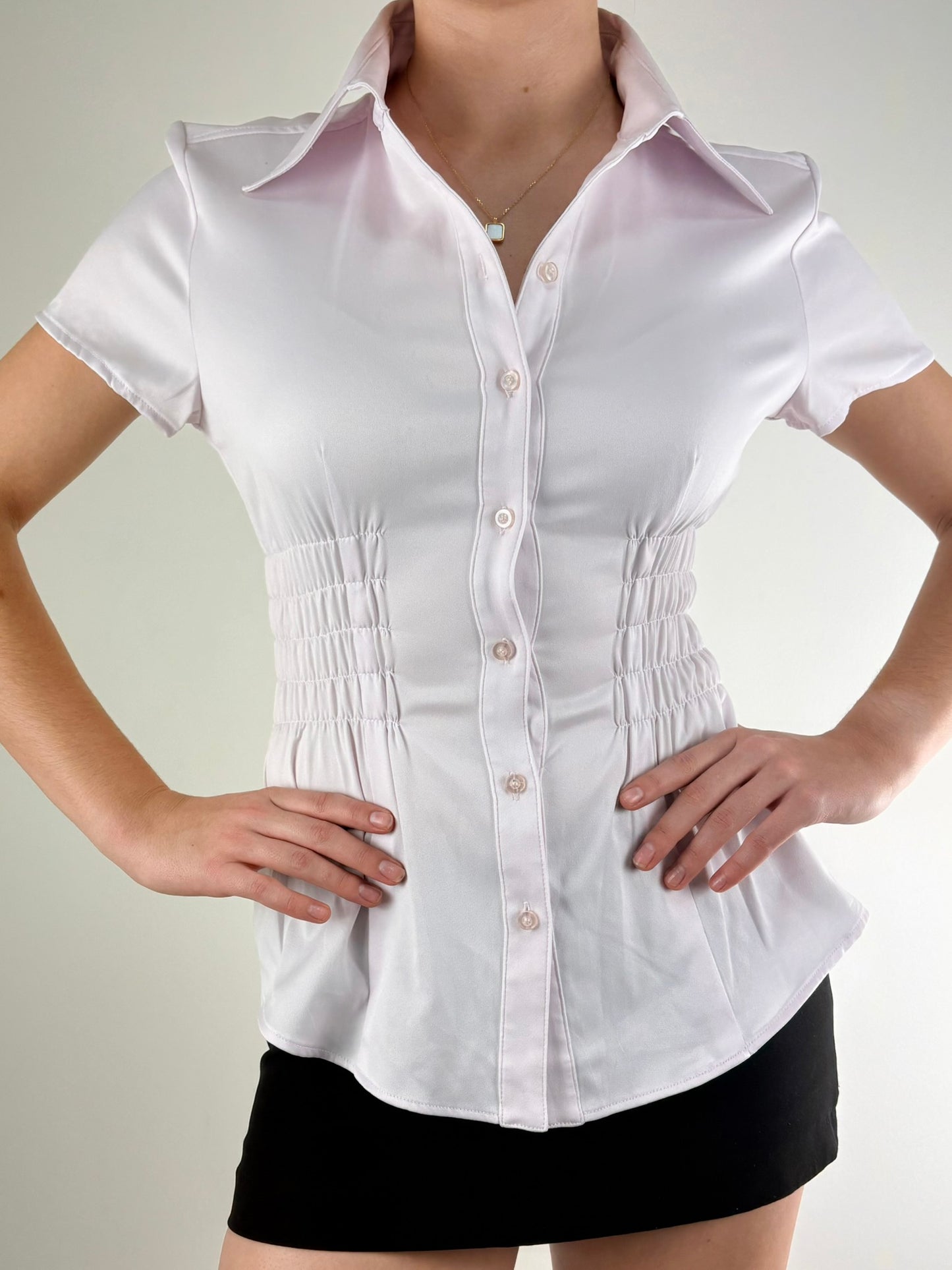 Baby Pink Ruched Top