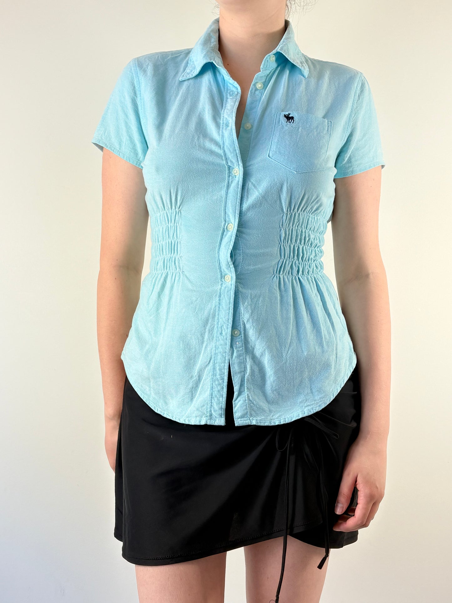 Aqua Abercrombie Cinched Top