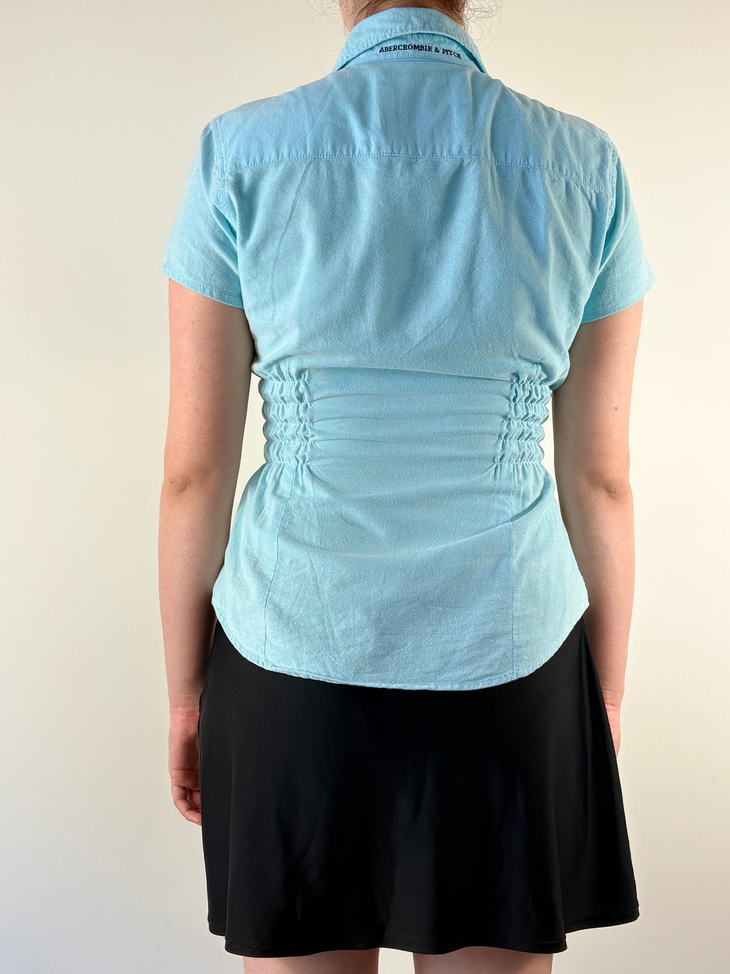 Aqua Abercrombie Cinched Top
