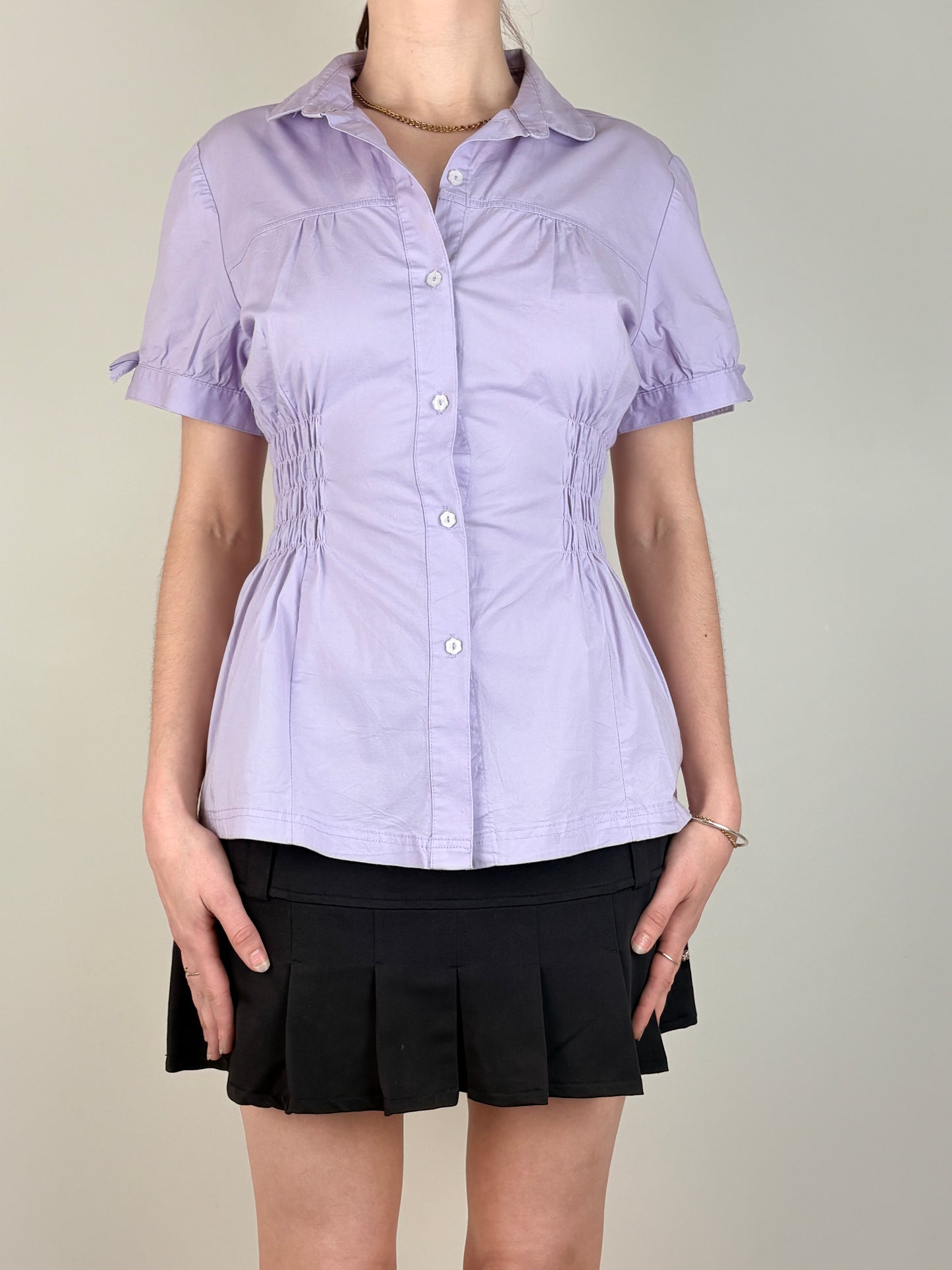 Purple Upcycled Ruched Top
