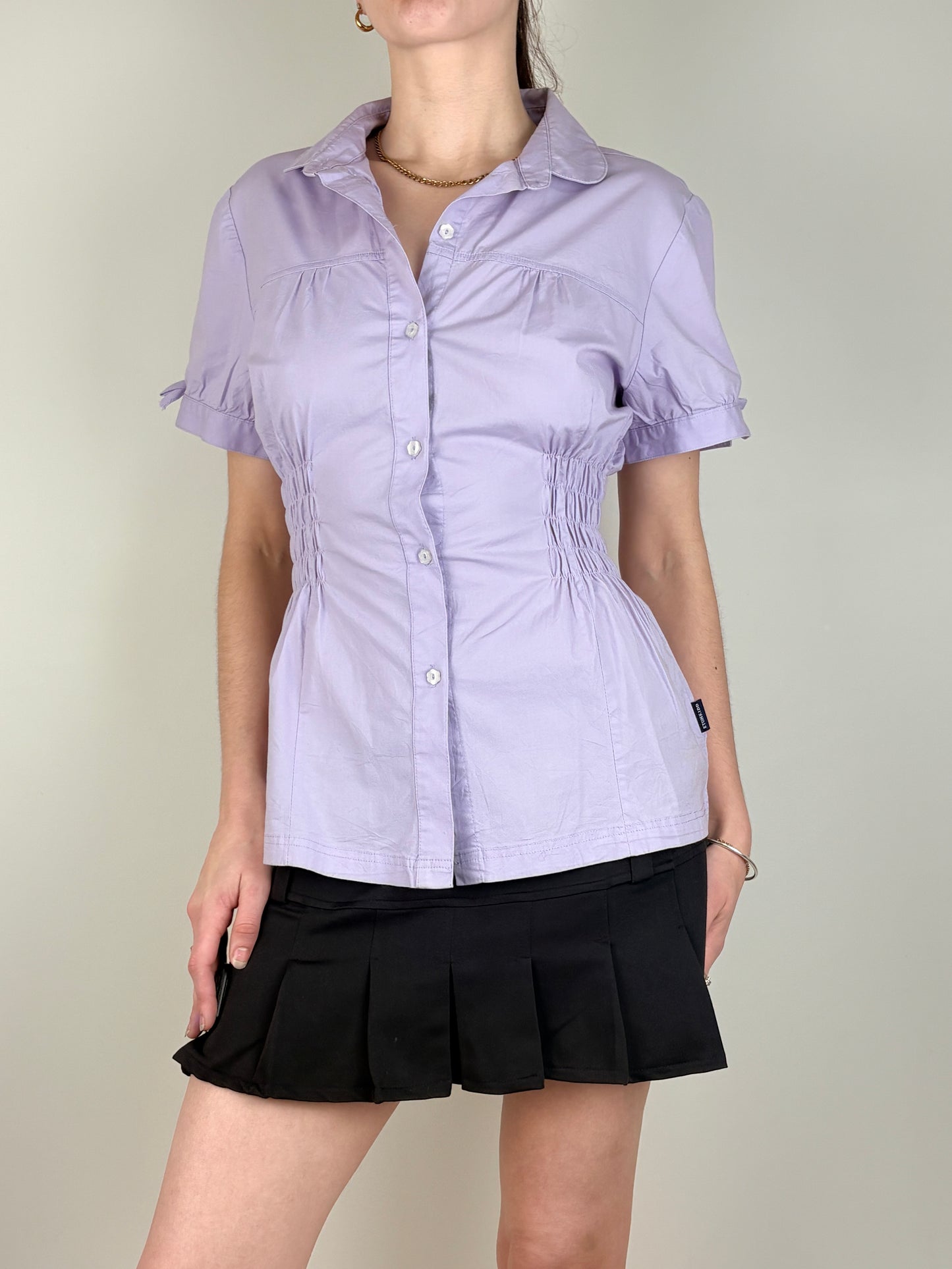 Purple Upcycled Ruched Top
