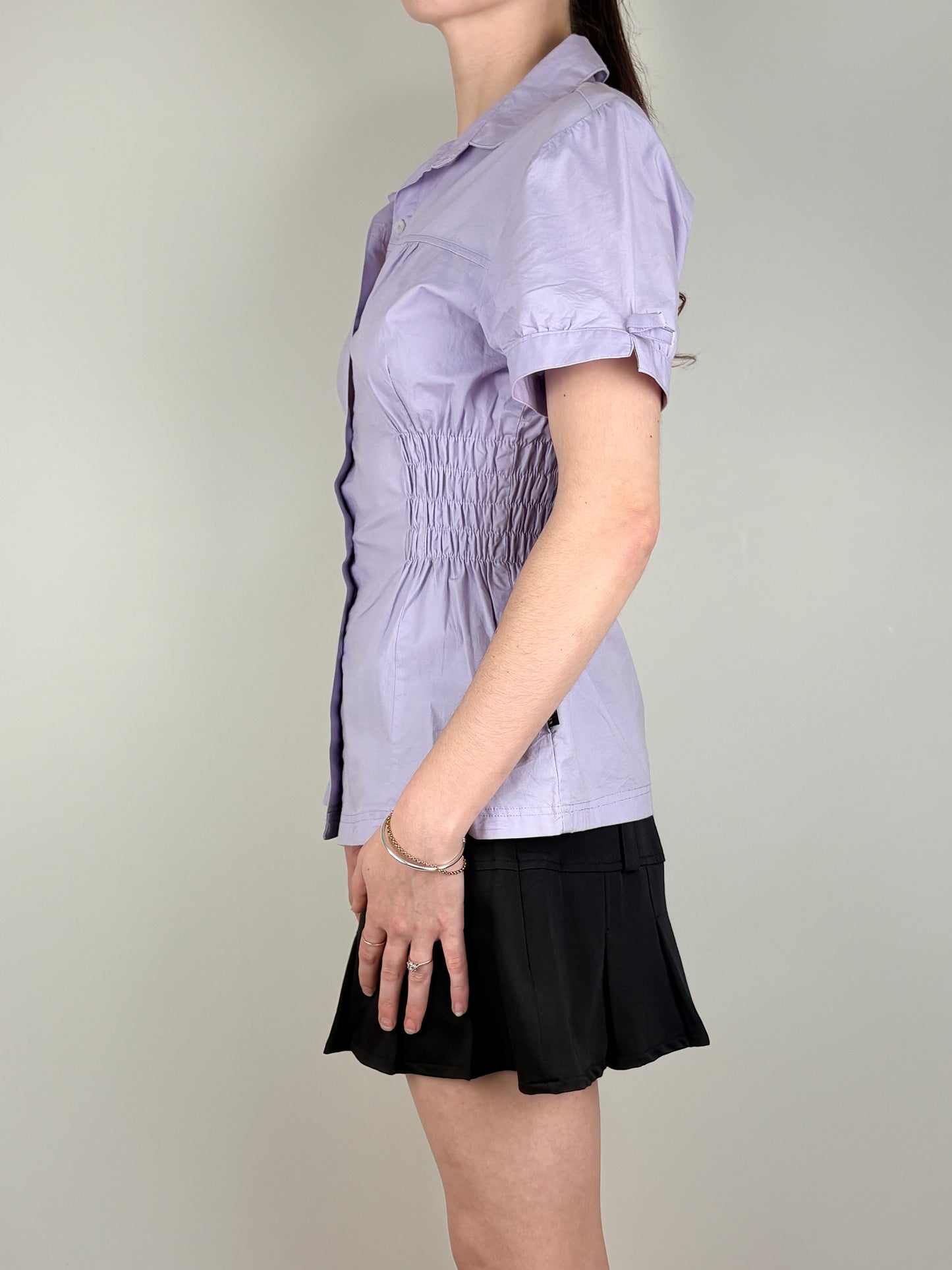 Purple Upcycled Ruched Top
