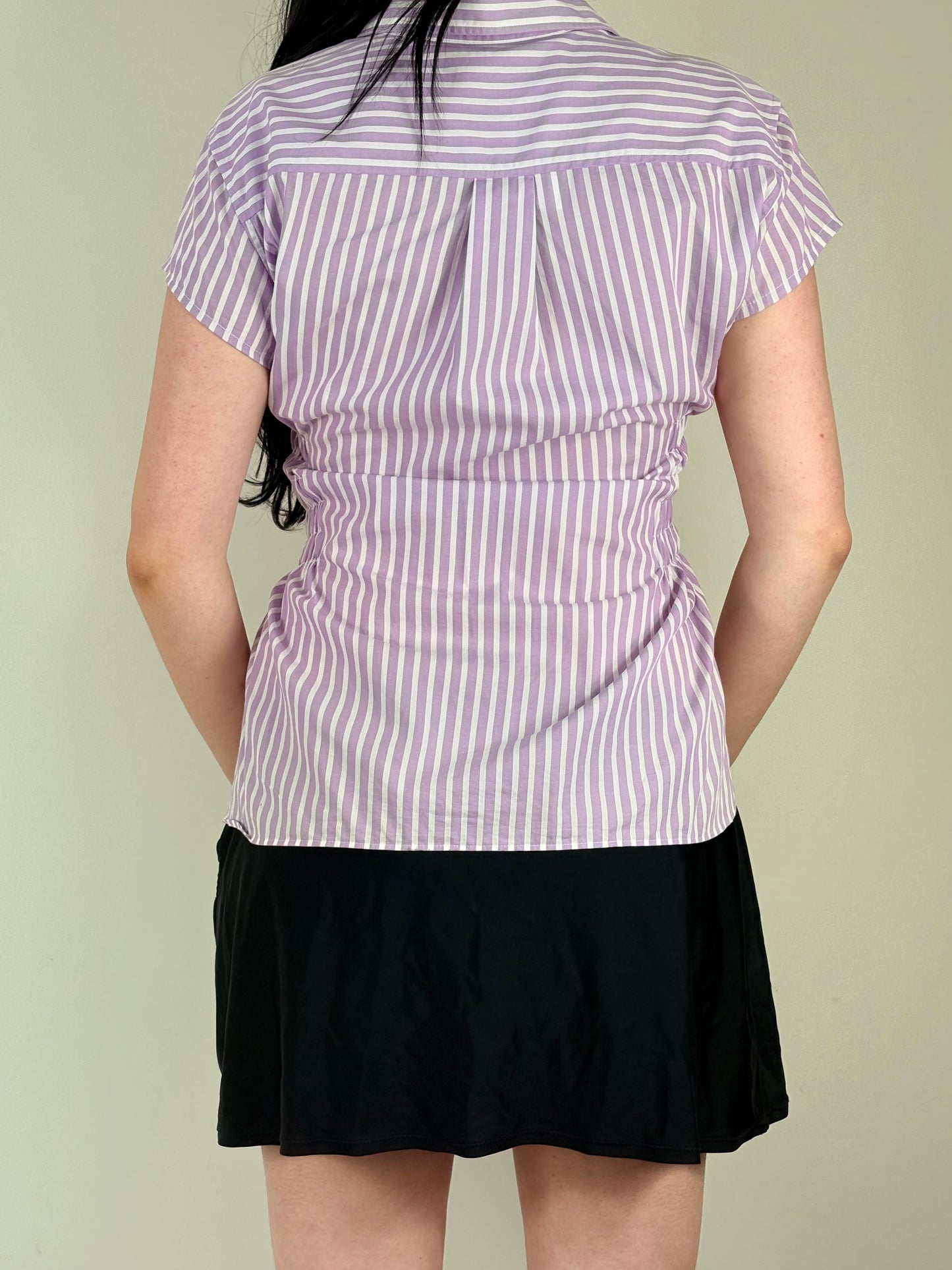 Lilac Striped Cinched Top