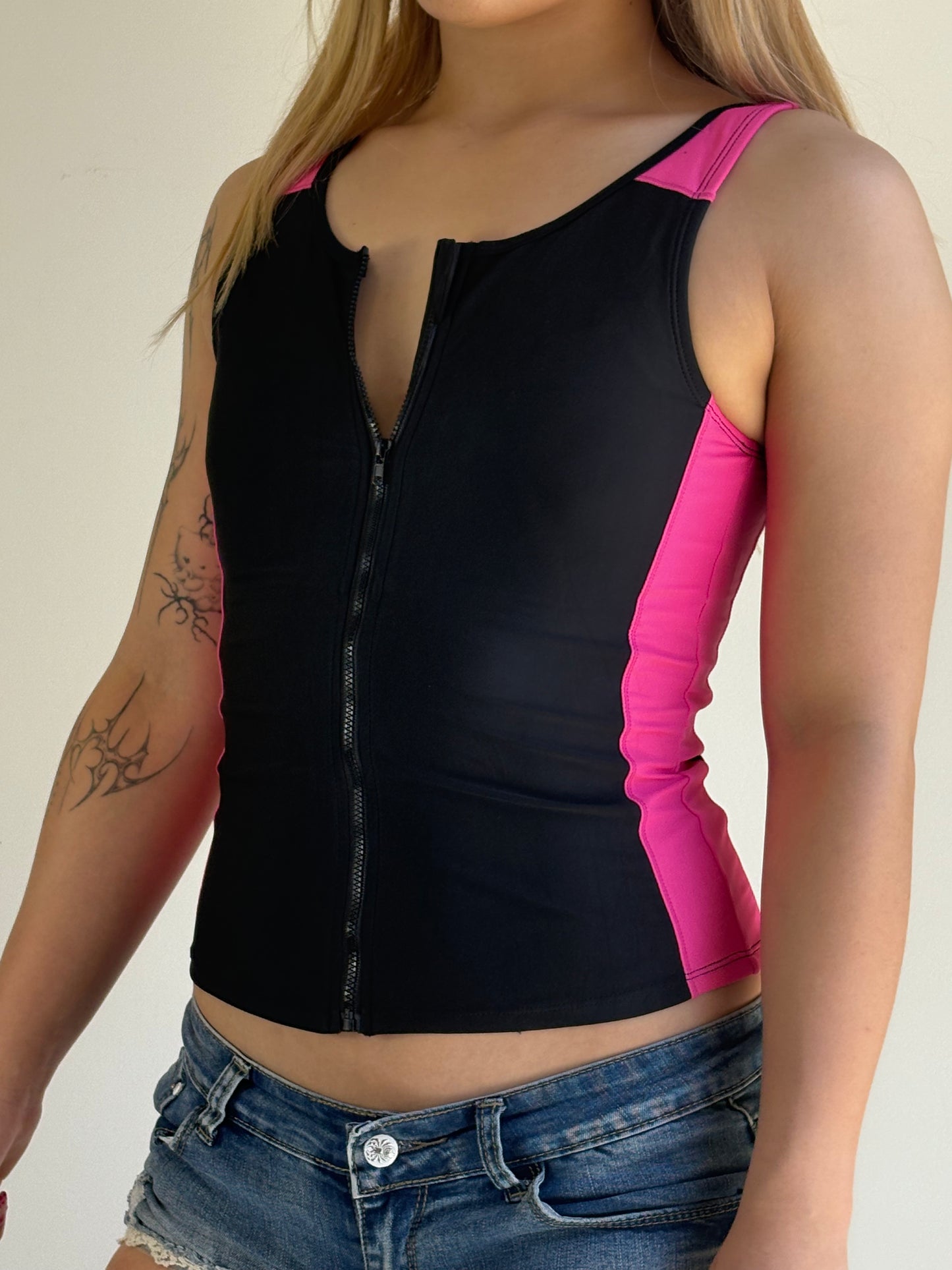 Black & Pink Sports Tank