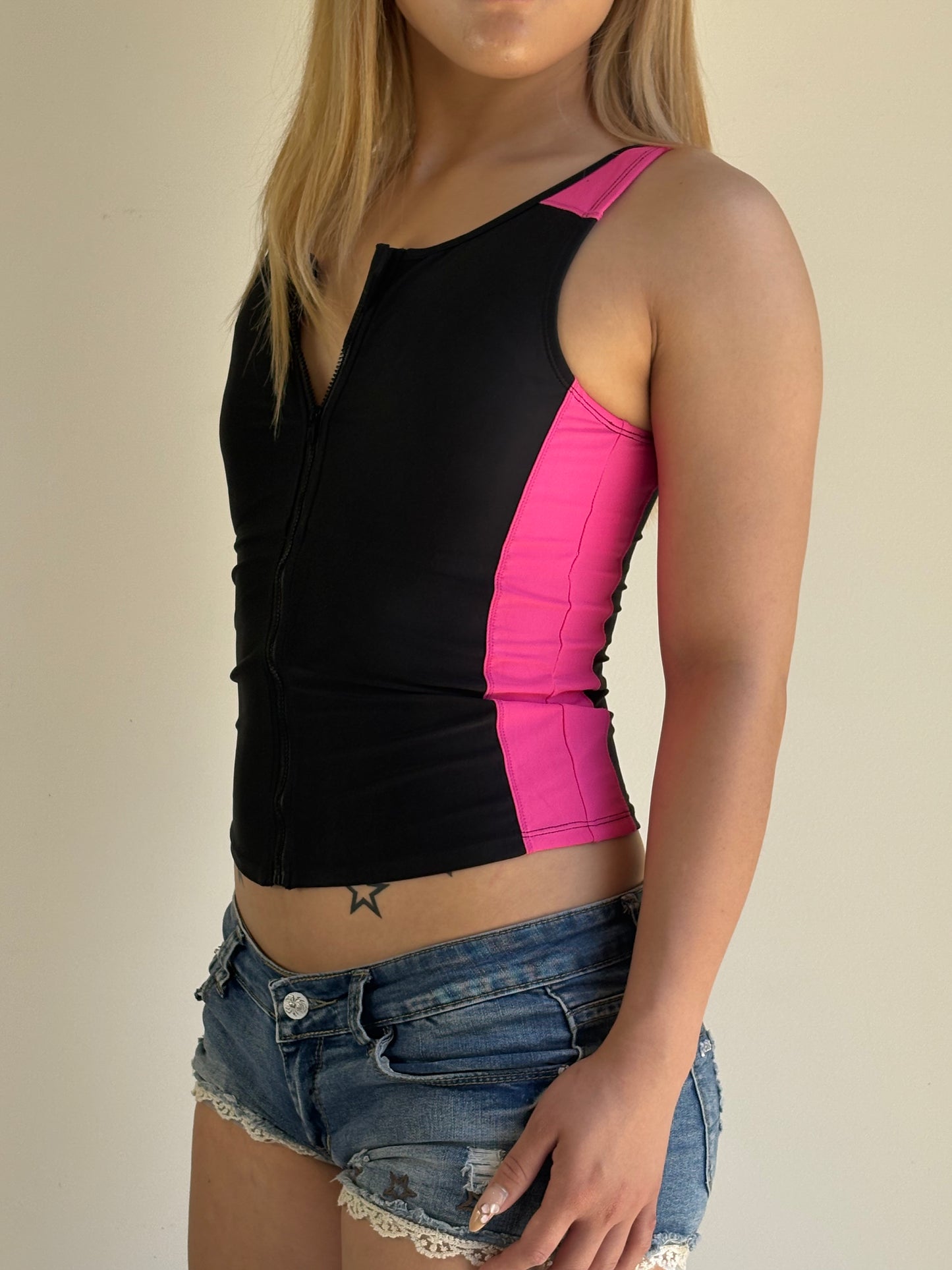 Black & Pink Sports Tank
