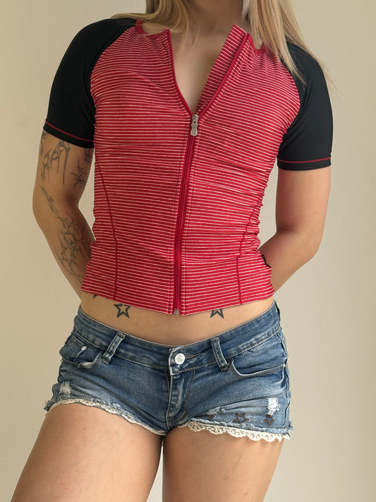Ellese Red Striped Sports Top