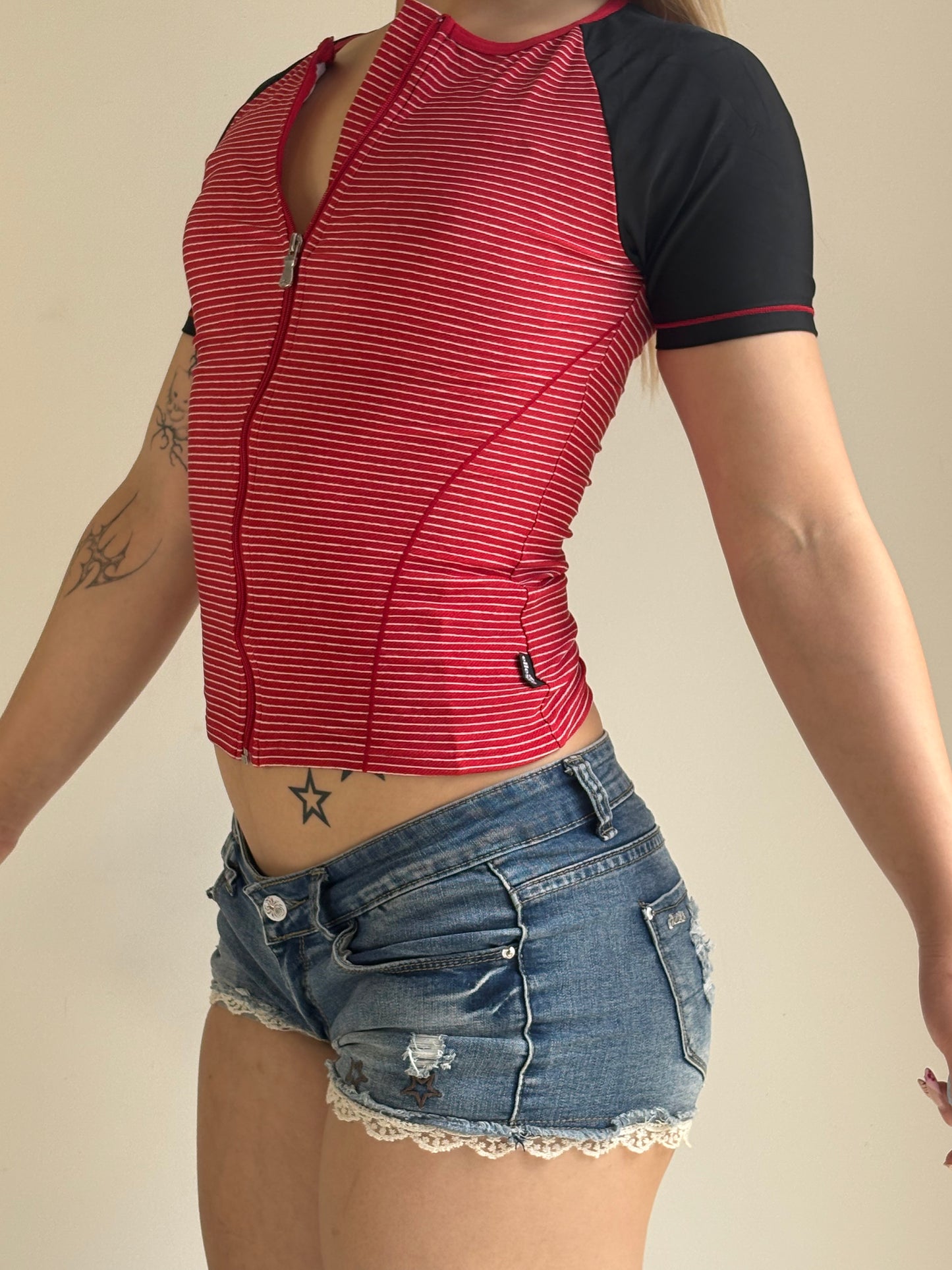 Ellese Red Striped Sports Top
