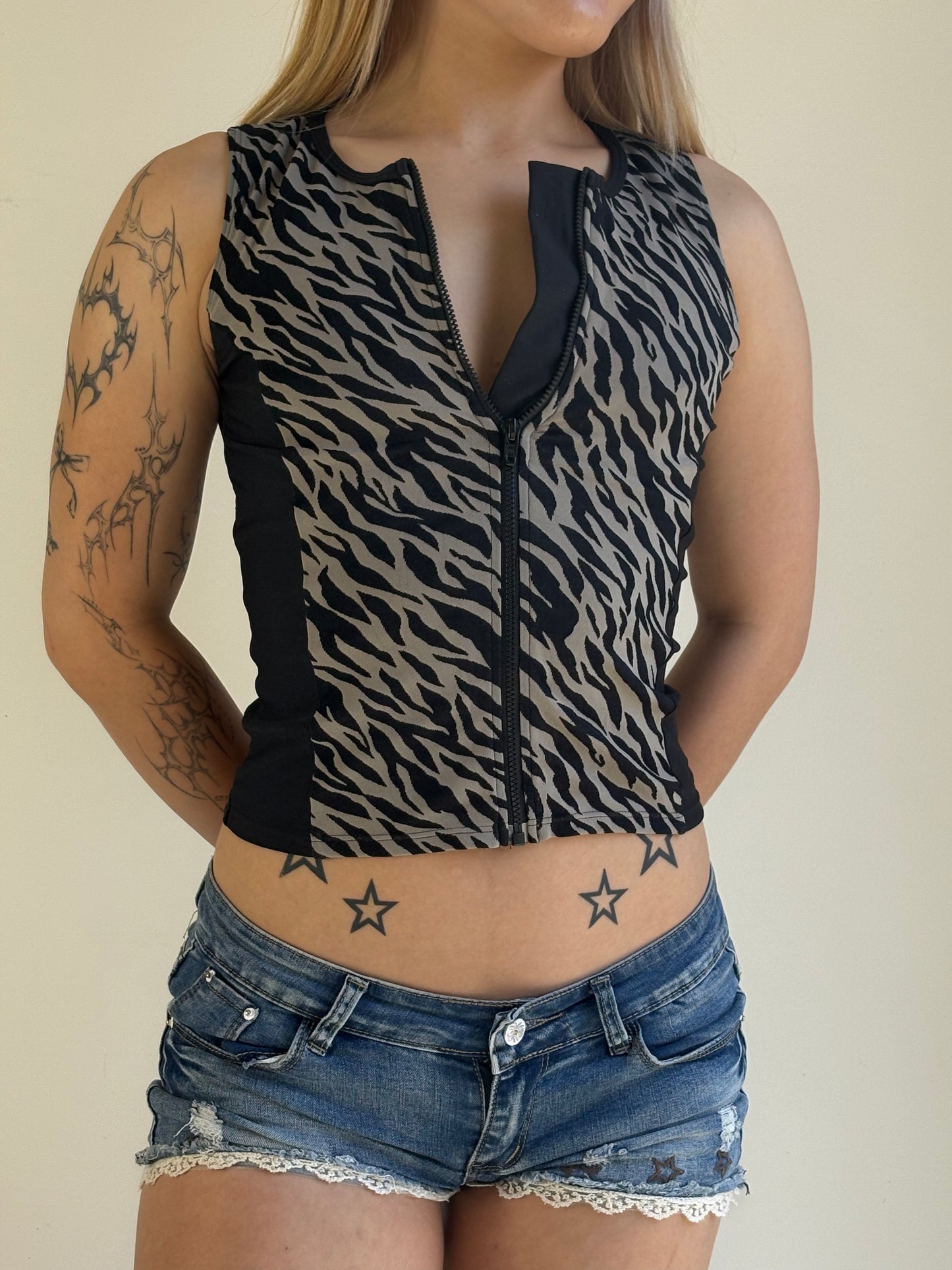Zebra Pattern Sports Tank