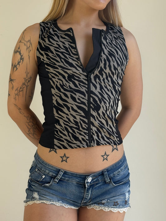 Zebra Pattern Sports Tank