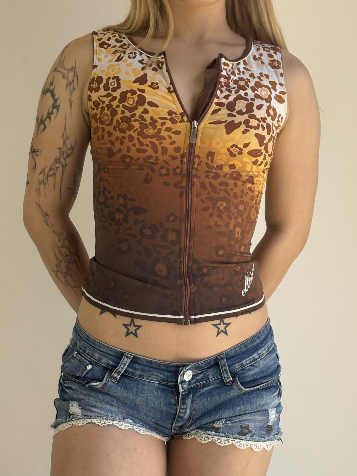 Leopard Floral Pattern Sports Tank