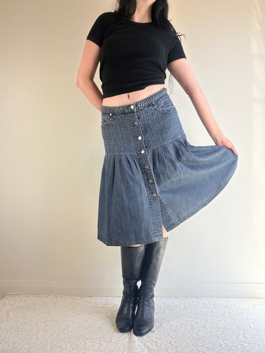 Laura Ashley Denim Midi Skirt