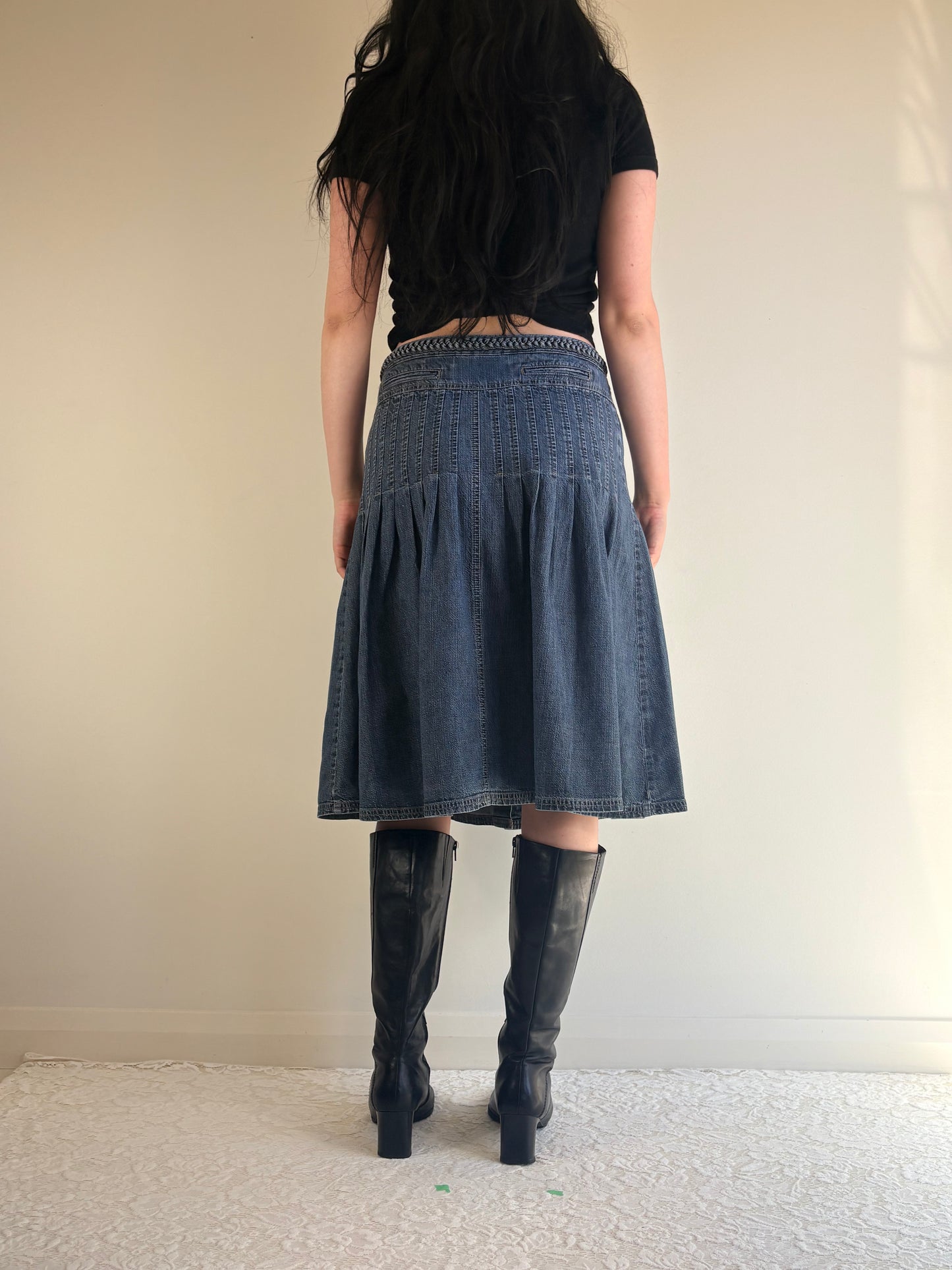 Laura Ashley Denim Midi Skirt
