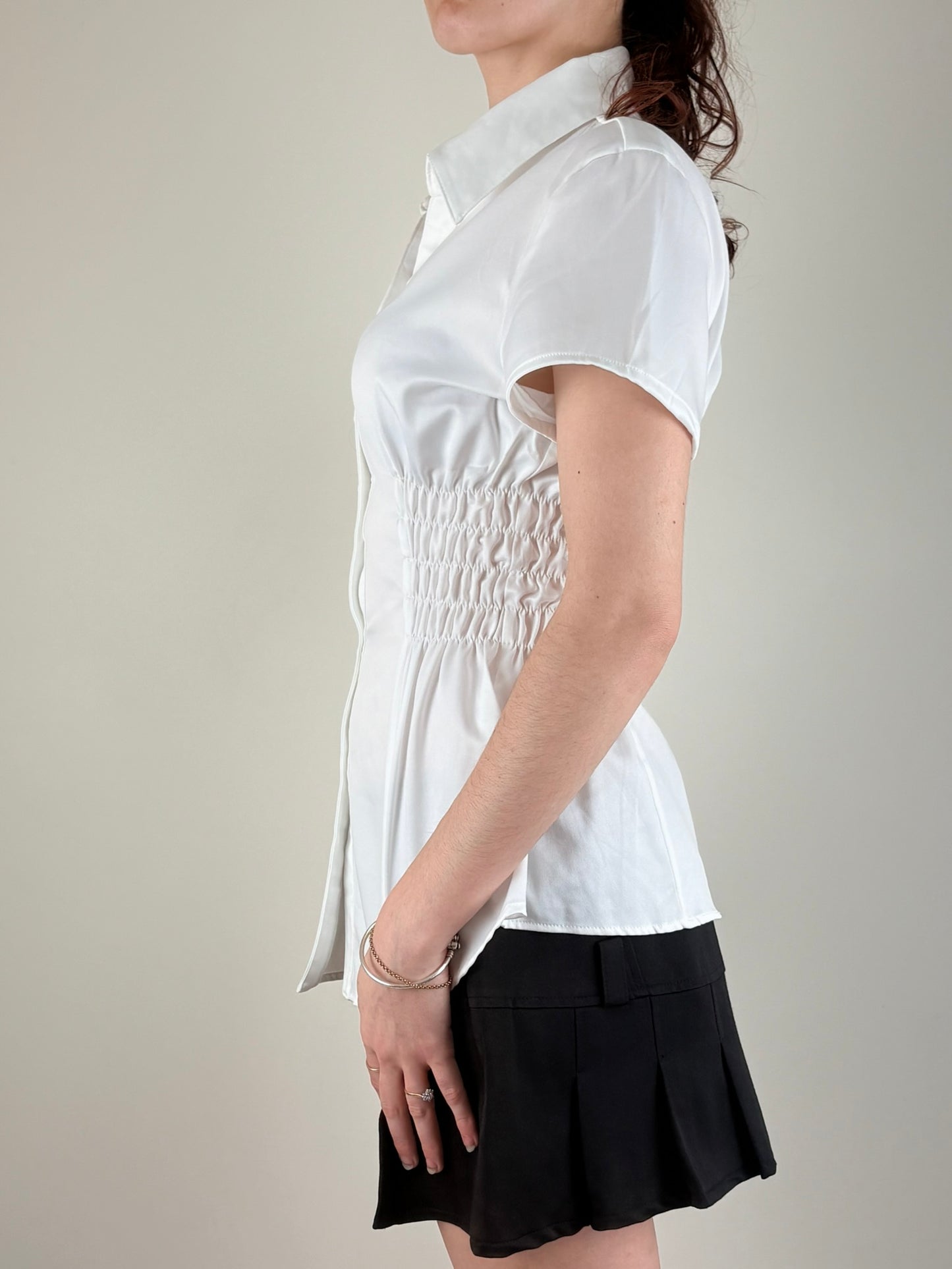 White Closshi Ruched Top