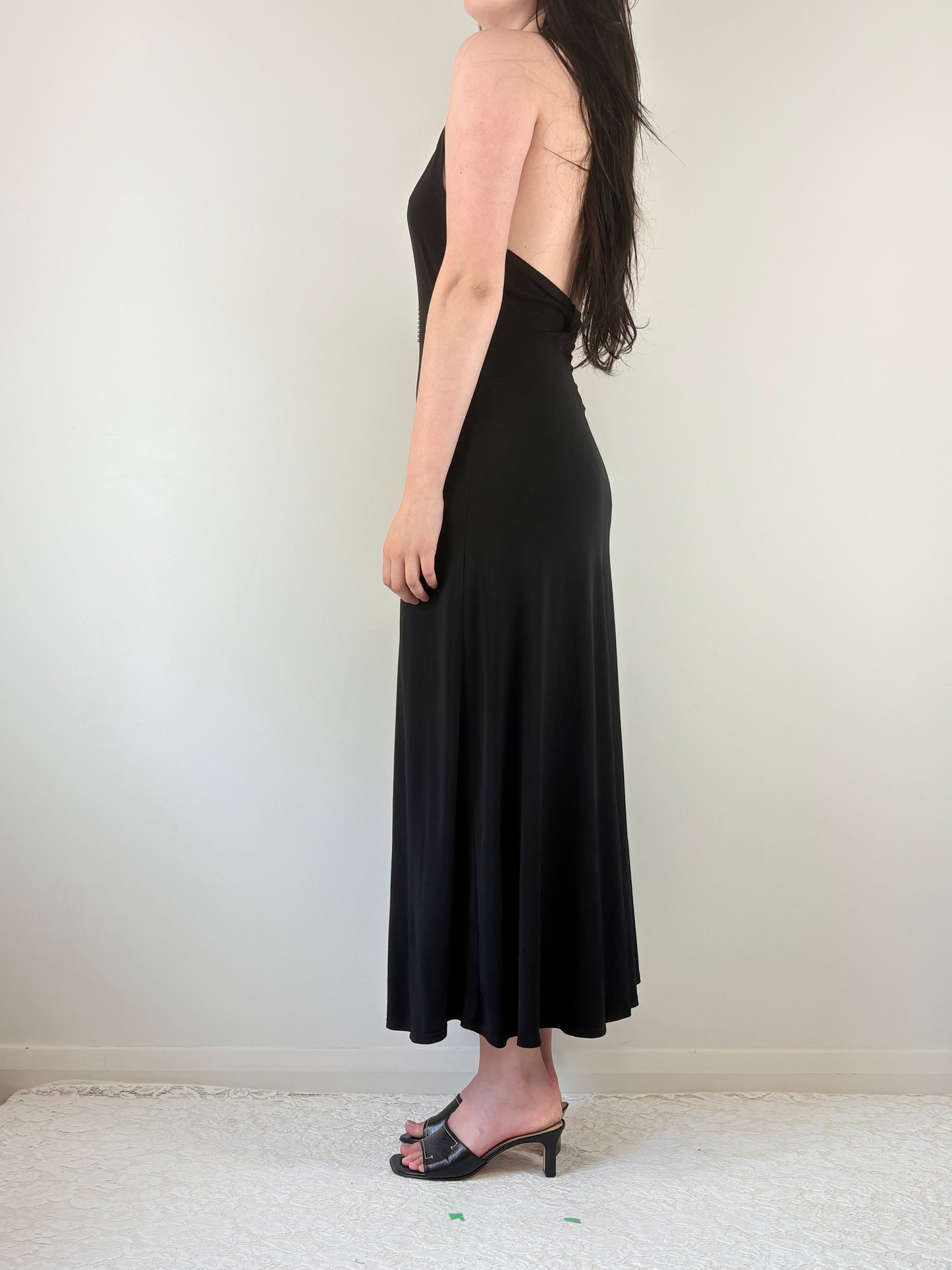 Black Halter Midi Dress