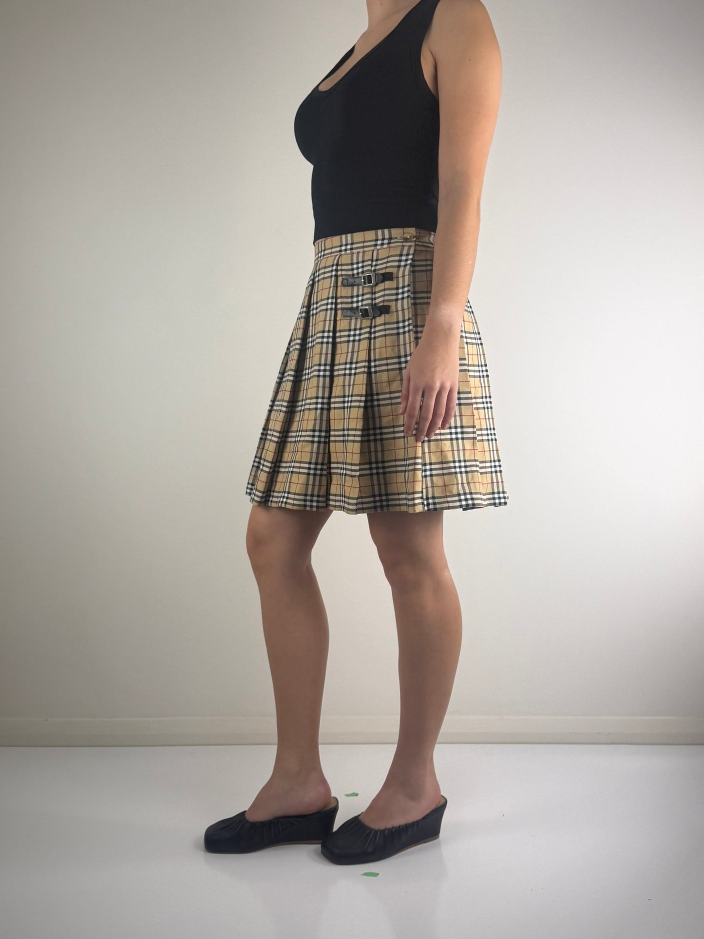 Burberry London Plaid Midi Skirt