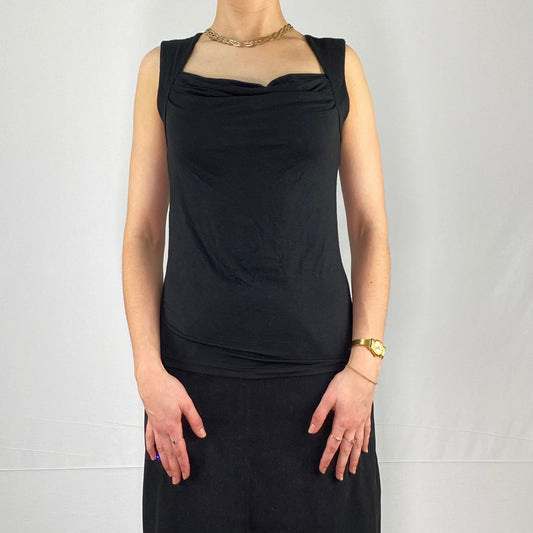 BLACK COWL NECKL TOP