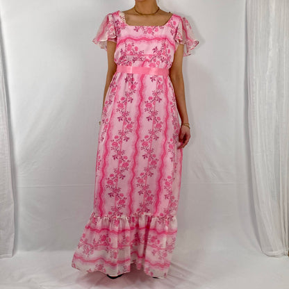 1970'S-VINTAGE-PINK-GOWN-1