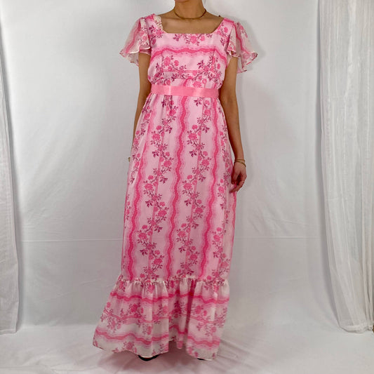 1970'S-VINTAGE-PINK-GOWN-1